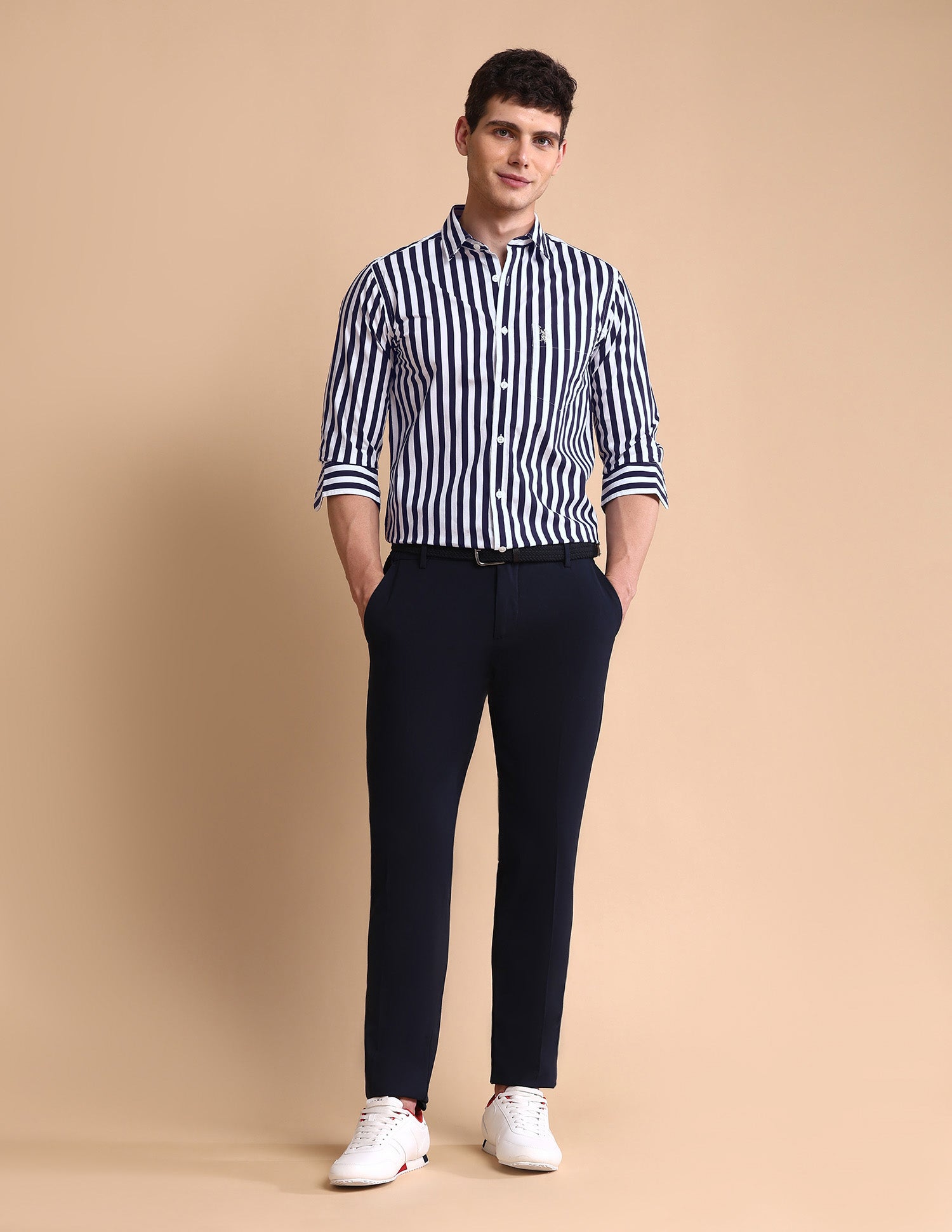 Vertical Striped Tailored Fit Shirt Navy - U.S. POLO ASSN. | Large