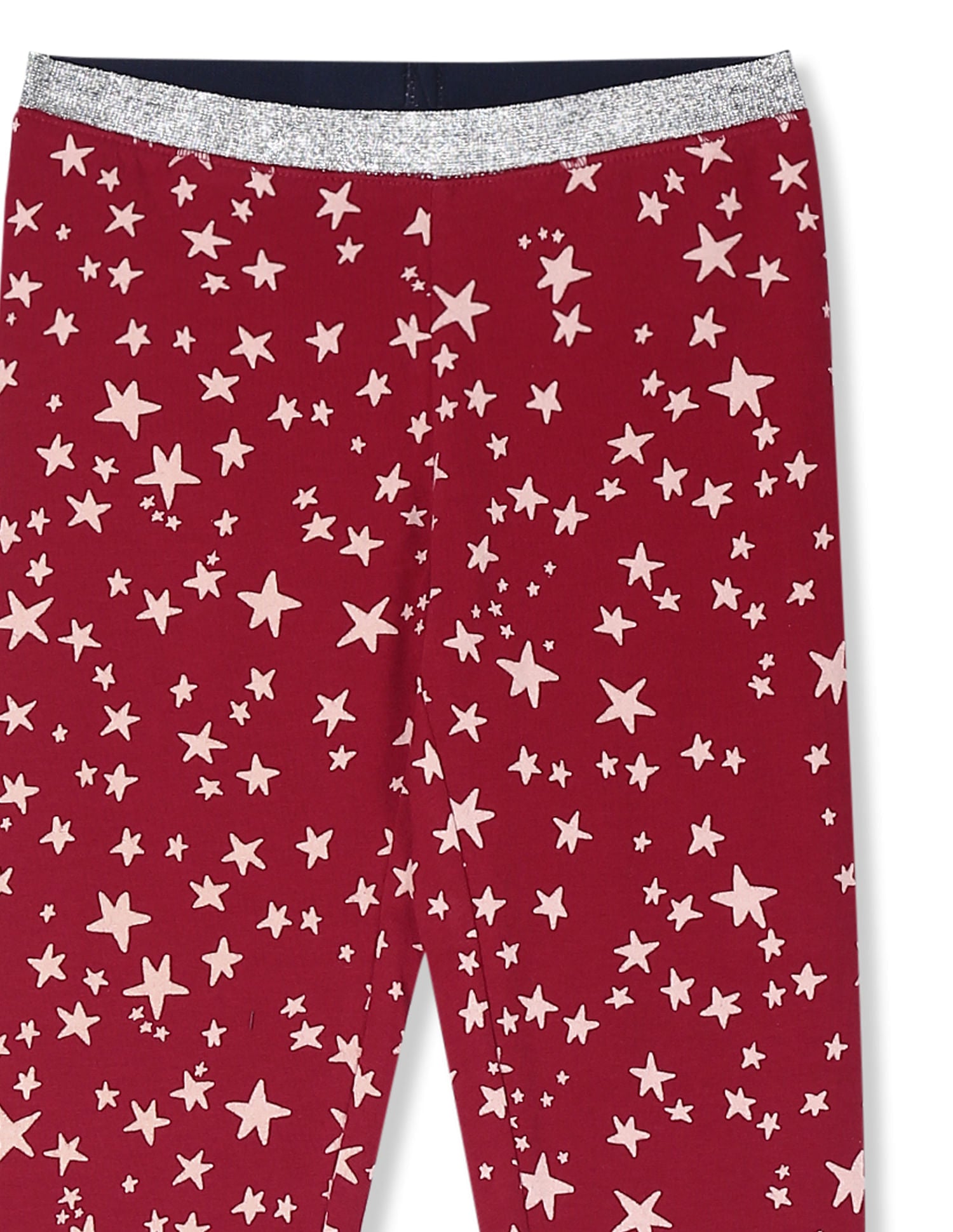 Girls Red Shimmery Waistband Star Print Leggings Red - U.S. POLO ASSN. | Large