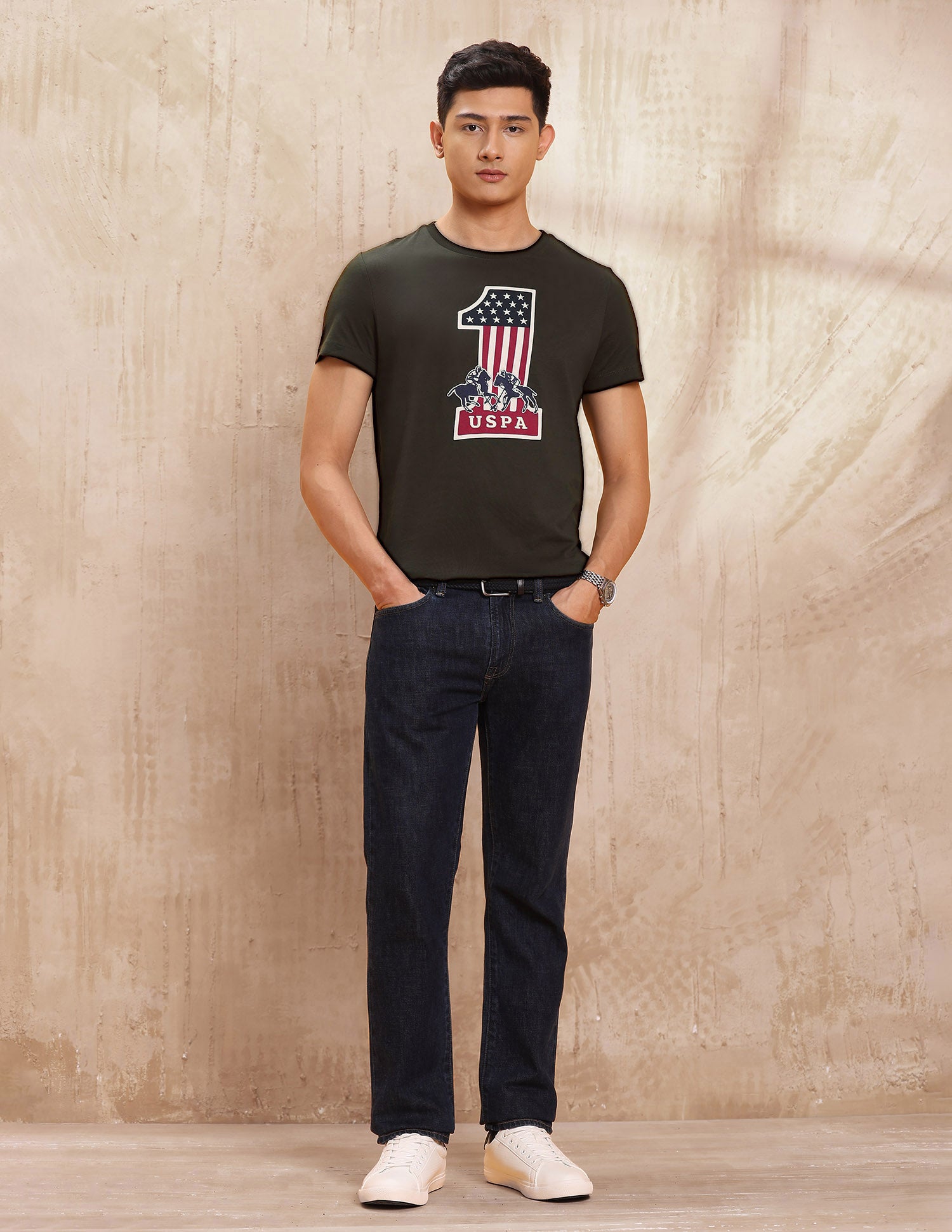 Graphic Printed Regular Fit T Shirt Olive - U.S. POLO ASSN. | Large