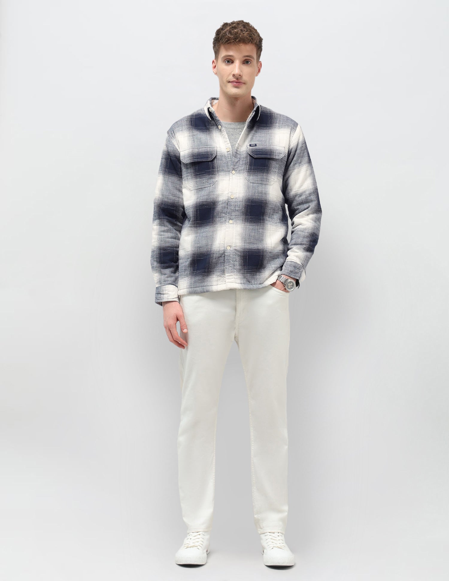 Tartan Checked Slim Fit Shirt Navy - U.S. POLO ASSN. | Large