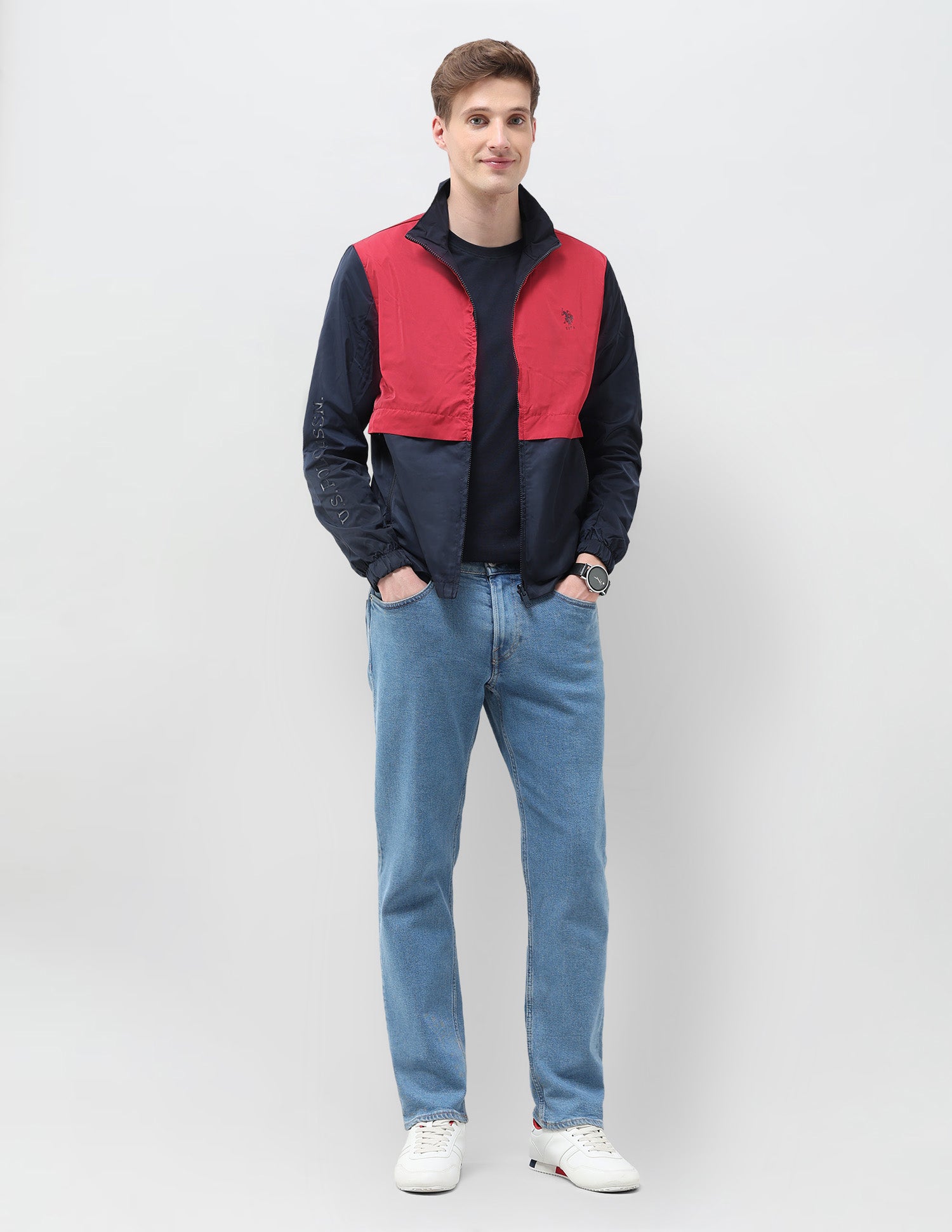 Colour Blocked Windcheater Reversible Jacket Jacket Navy - U.S. POLO ASSN. | Large