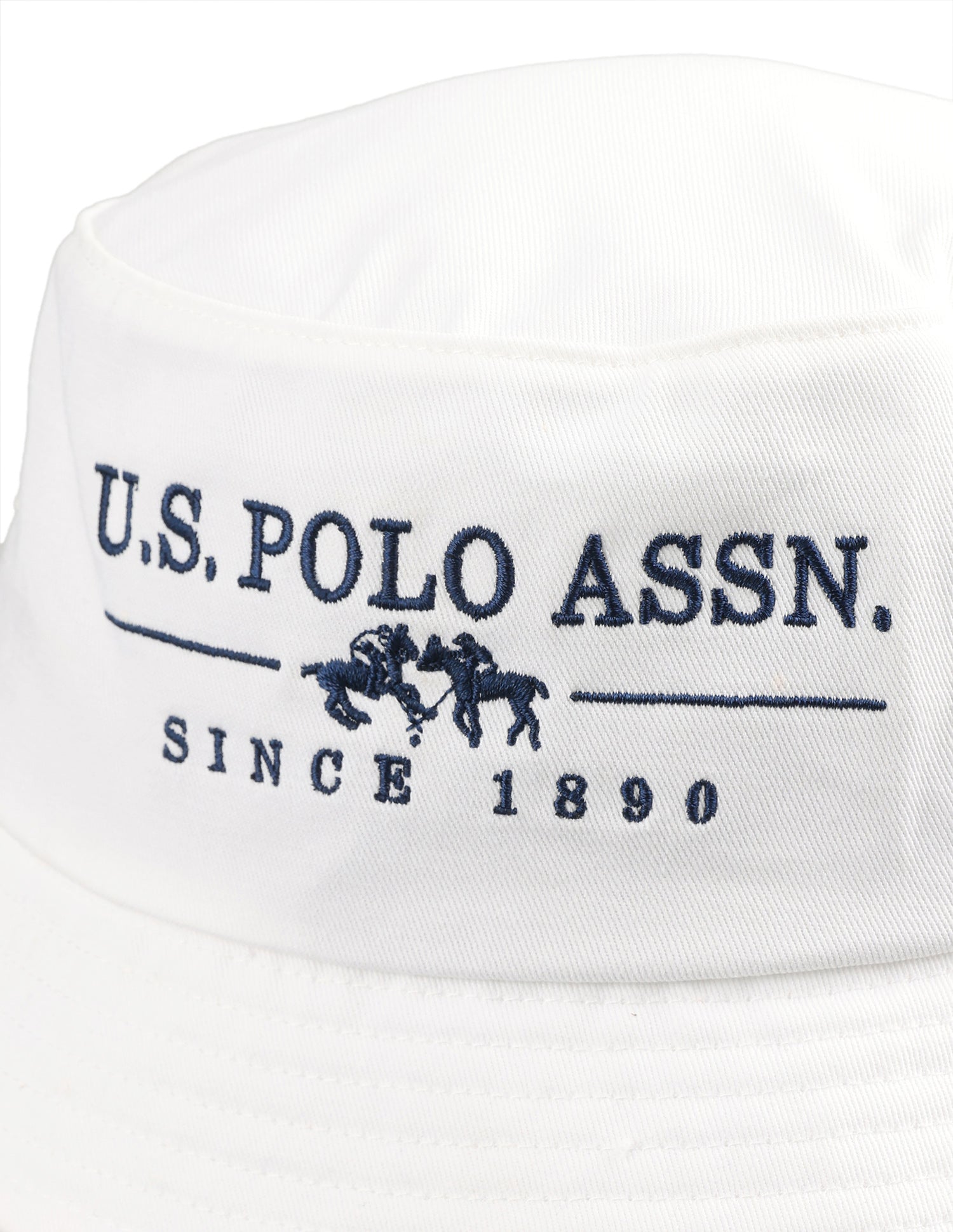 Brand Embroidered Bucket Hat White - U.S. Polo Assn. India | Large