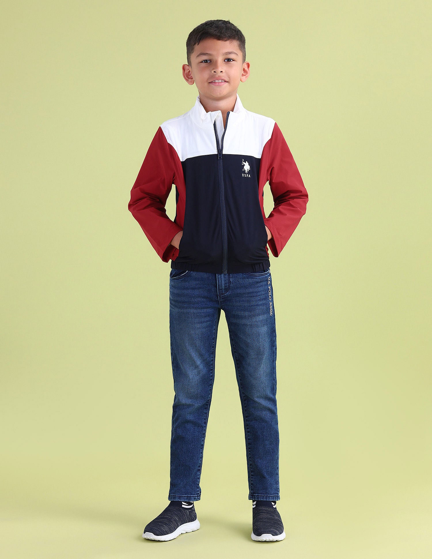 Boys Colourblocked Casual Jacket Navy - U.S. POLO ASSN. | Large