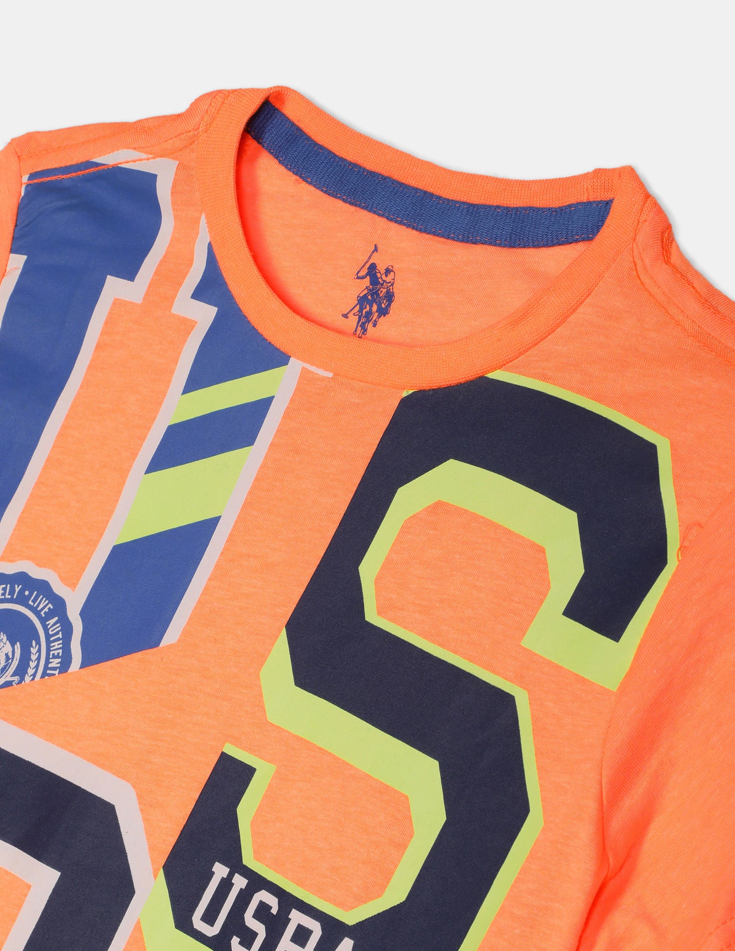 Boys Orange Short Sleeve Brand Print T-Shirt Orange - U.S. POLO ASSN. | Large