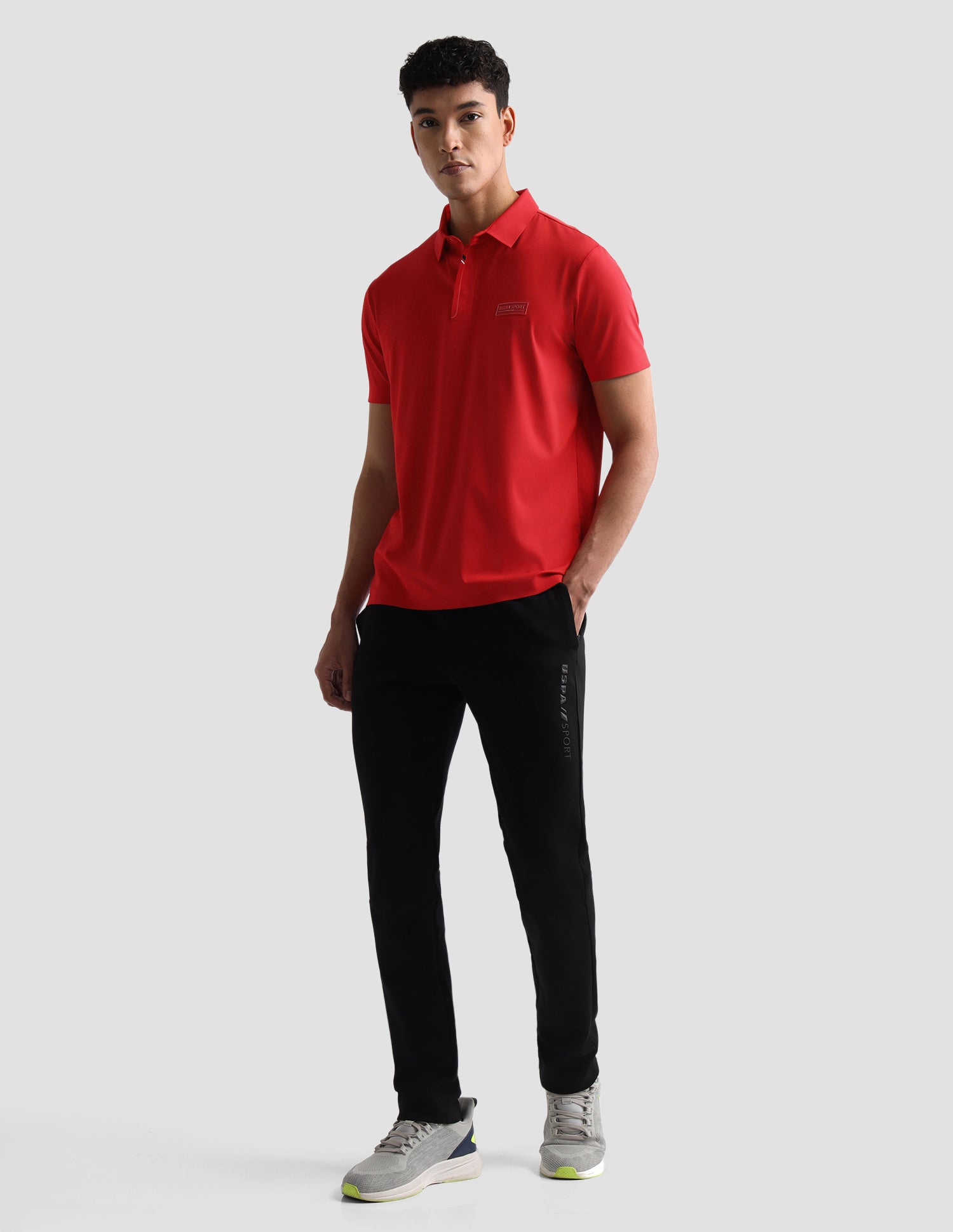 Solid Slim Fit Active Polo Shirt Red - U.S. Polo Assn. India | Large
