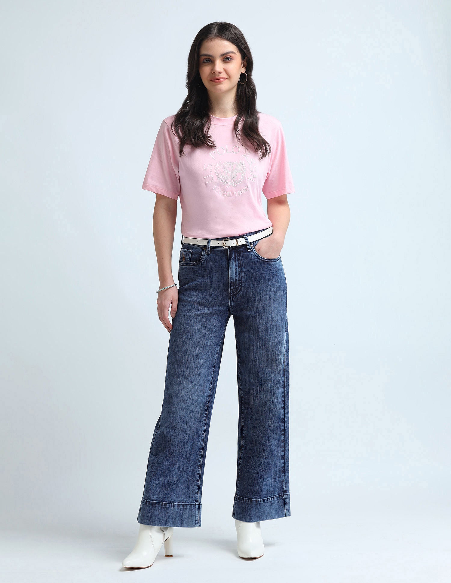 Wide Leg Fit Blue Jeans Blue - U.S. Polo Assn. India | Large