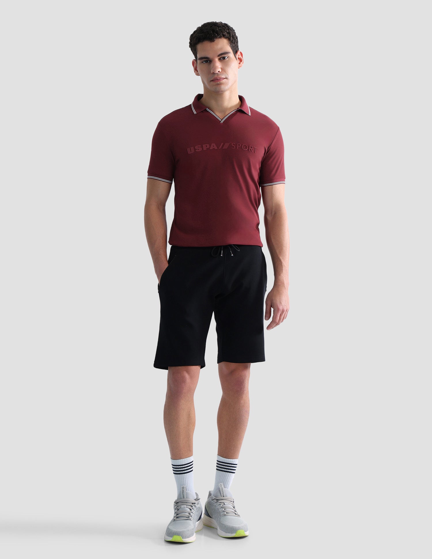 Brand Embossed Regular Fit Active Polo Shirt Maroon - U.S. POLO ASSN. | Large