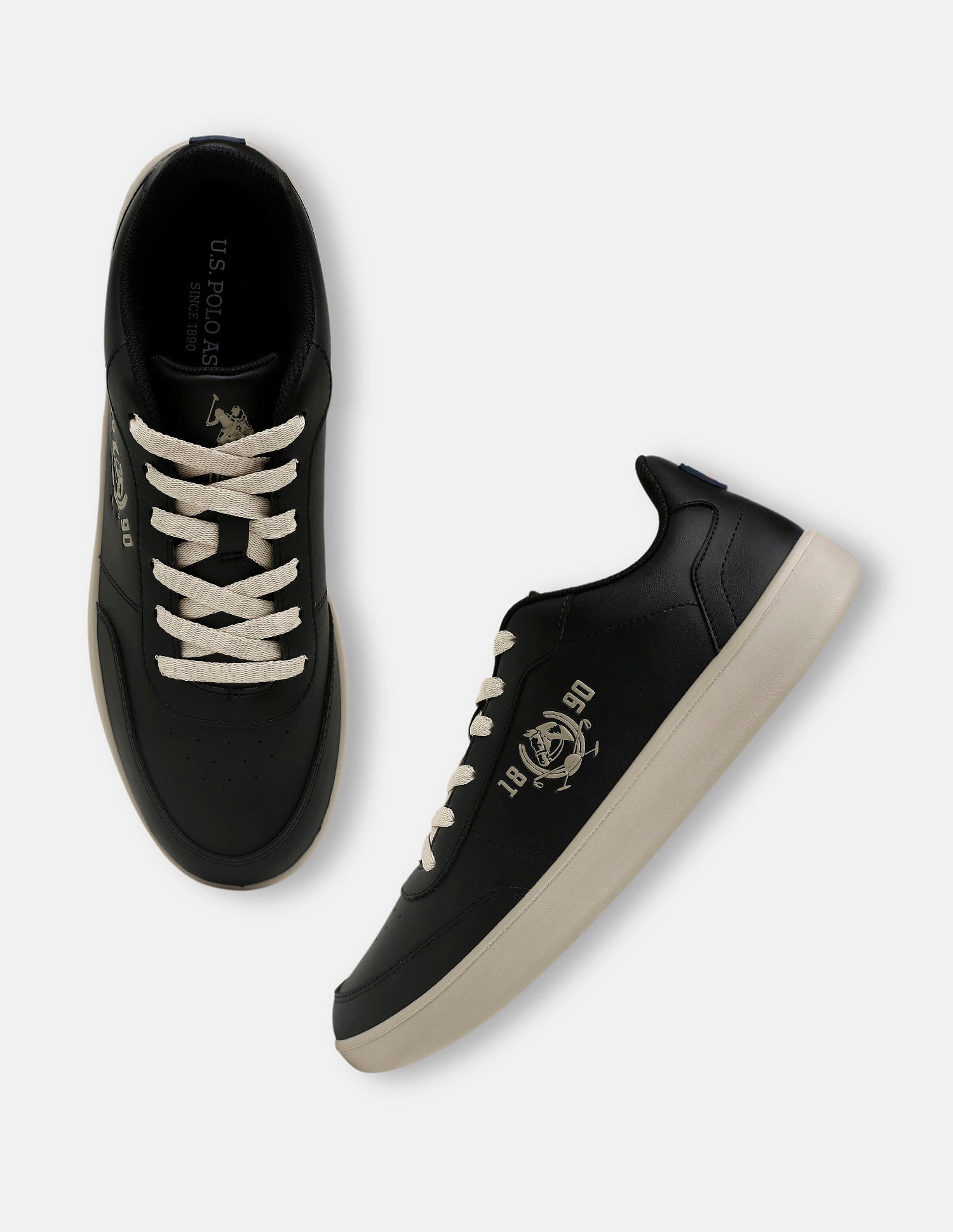Men Lumen Solid Sneakers Black - U.S. Polo Assn. India | Large