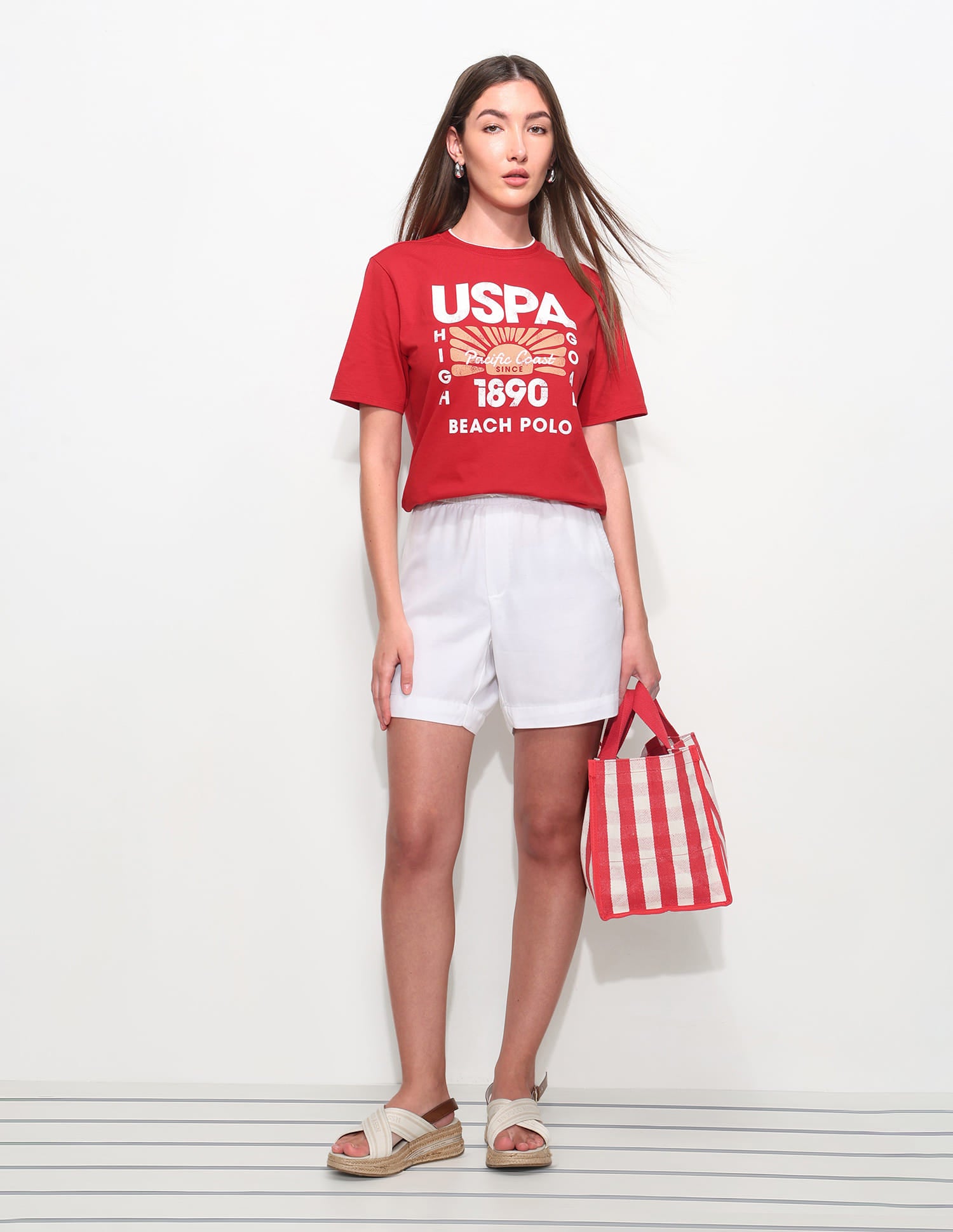 Regular Fit Brand Printed T-Shirt Red - U.S. Polo Assn. India | Large