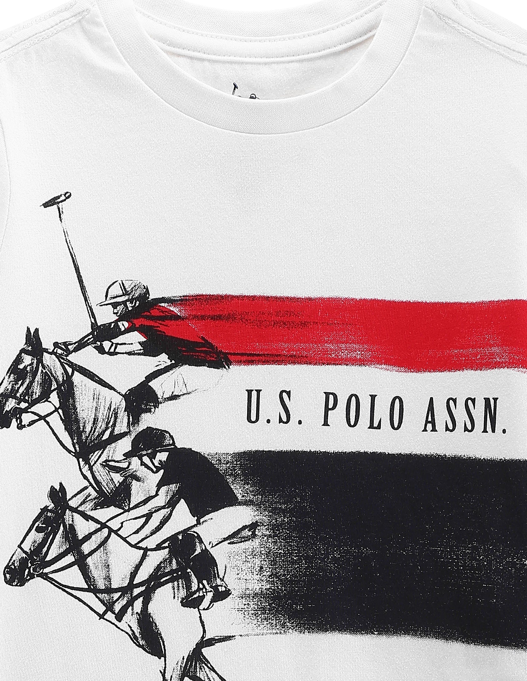 Brand Print Cotton T-Shirt White - U.S. POLO ASSN. | Large