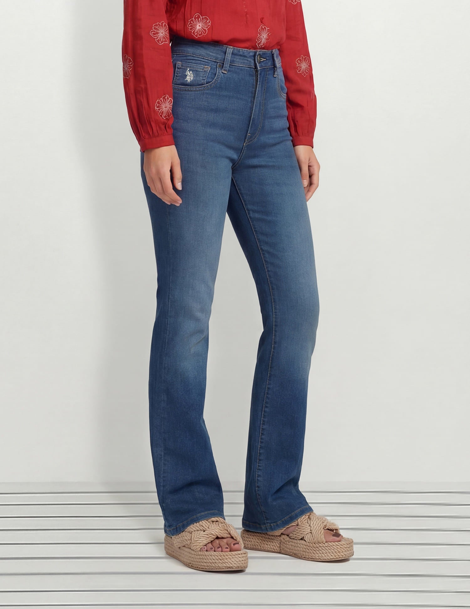 High Rise Skinny Bootcut Jeans Blue - U.S. Polo Assn. India | Large
