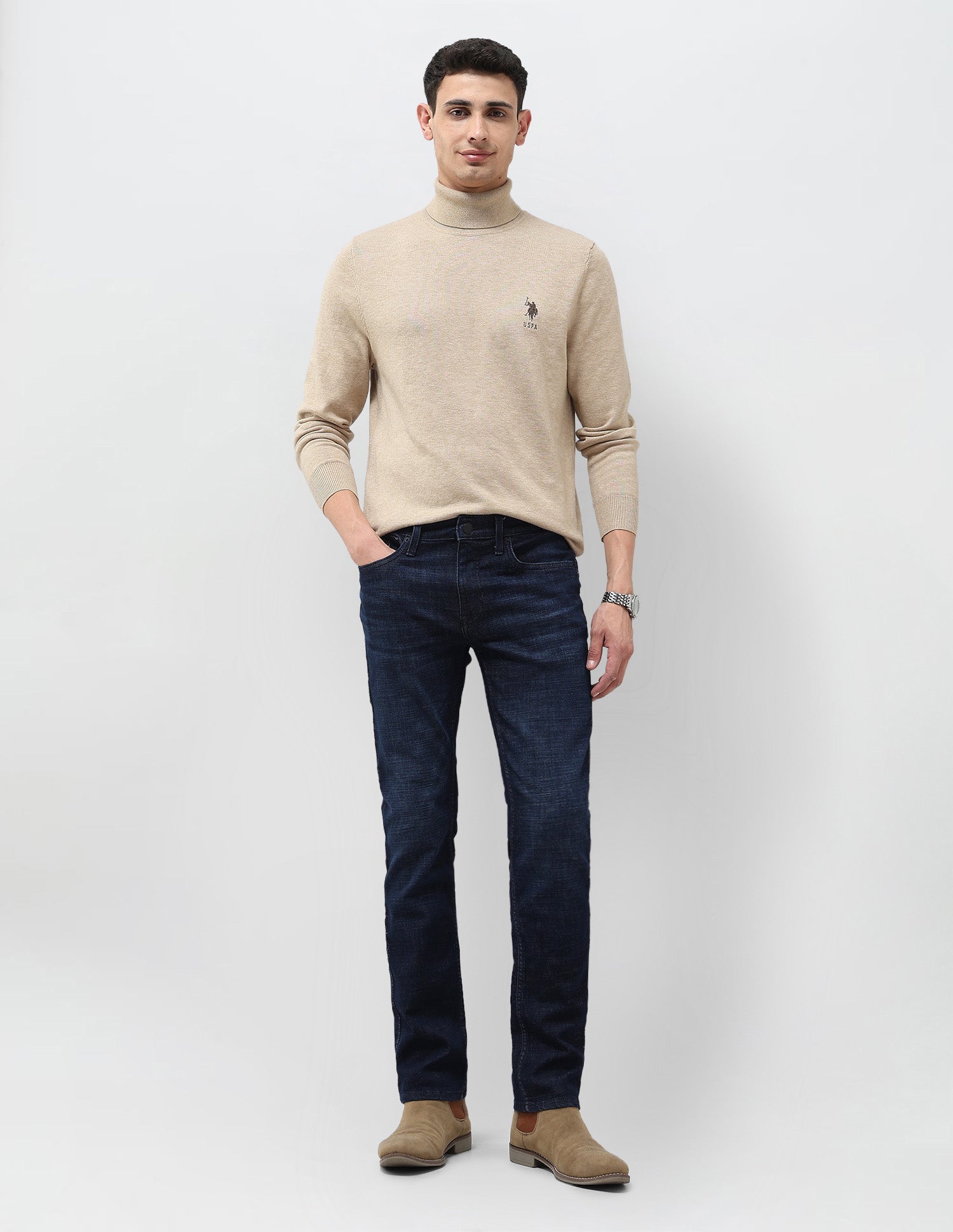 Regallo Skinny Fit Blue Jeans Dark Blue - U.S. Polo Assn. India | Large