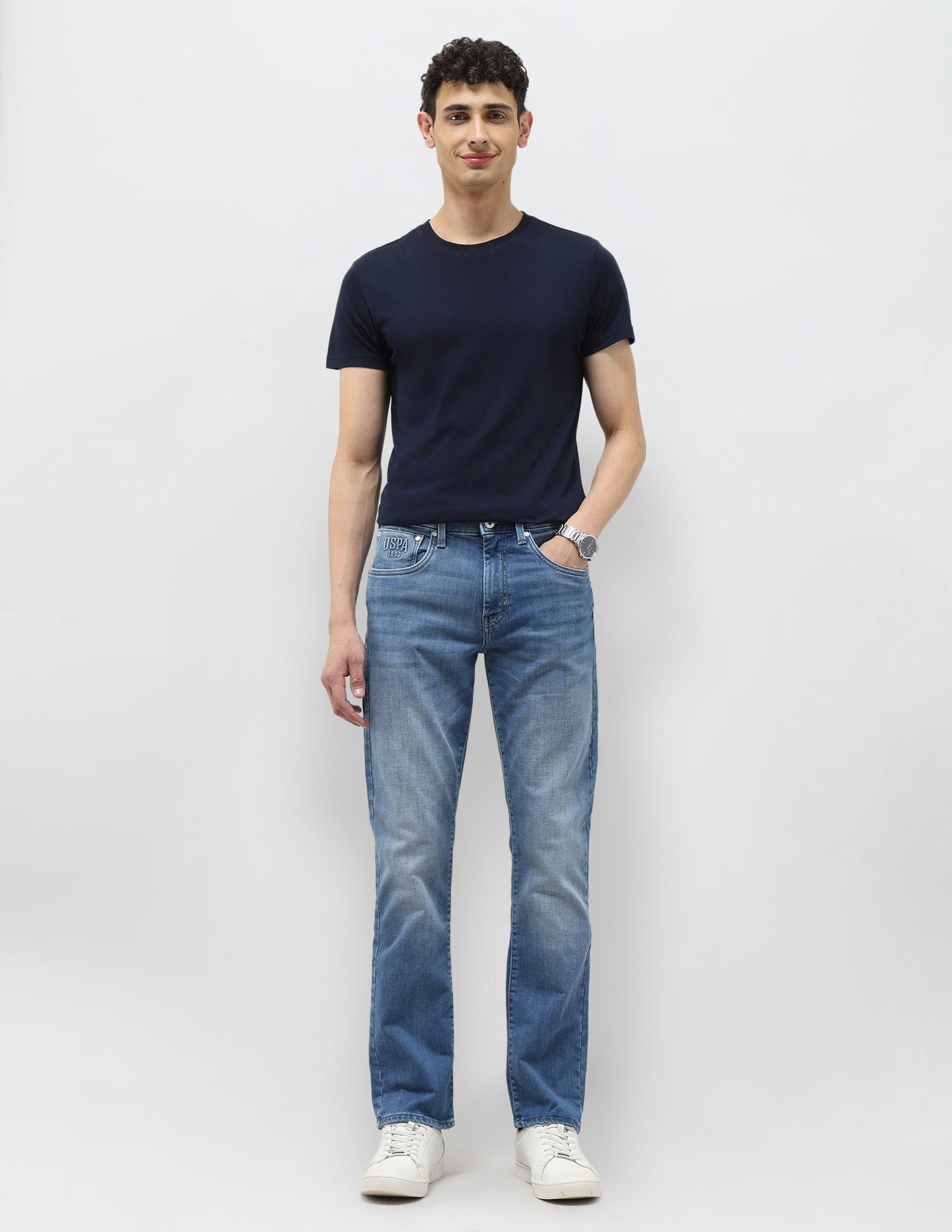 Harold Slim Straight Fit Blue Jeans Blue - U.S. POLO ASSN. | Large