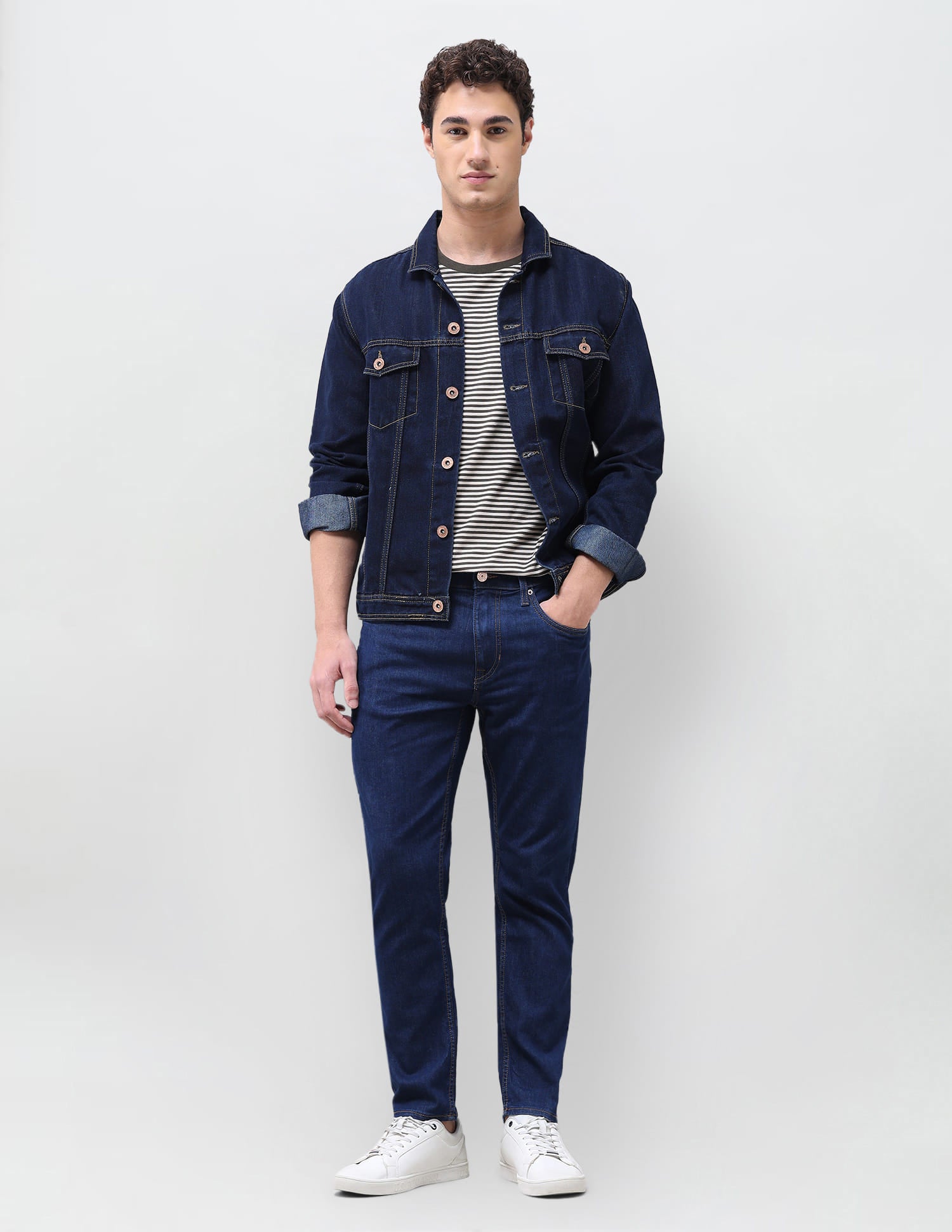 Solid Slim Tapered Fit Jeans Blue - U.S. Polo Assn. India | Large