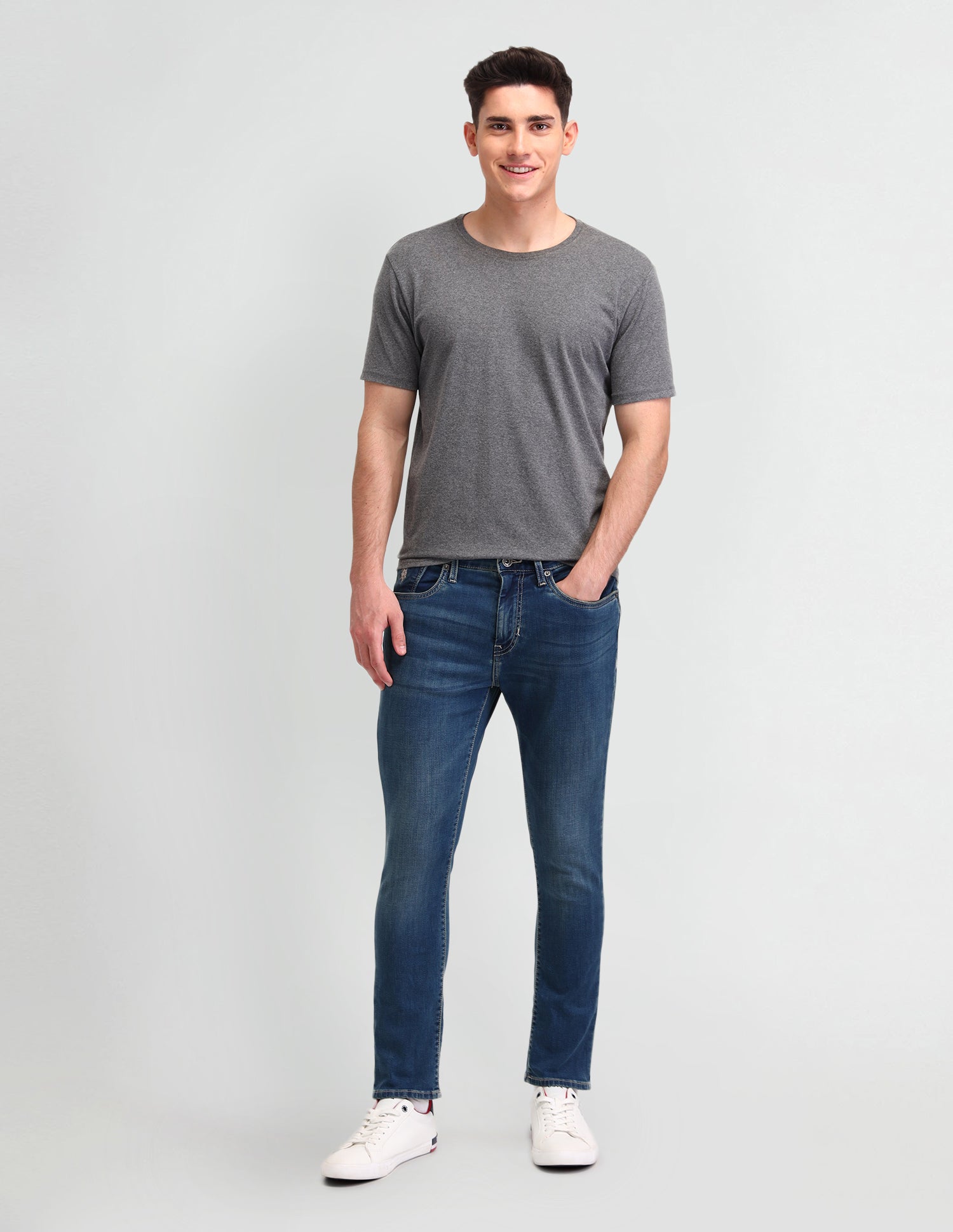 Henry Tapered Fit Cropped Blue Jeans Blue - U.S. POLO ASSN. | Large