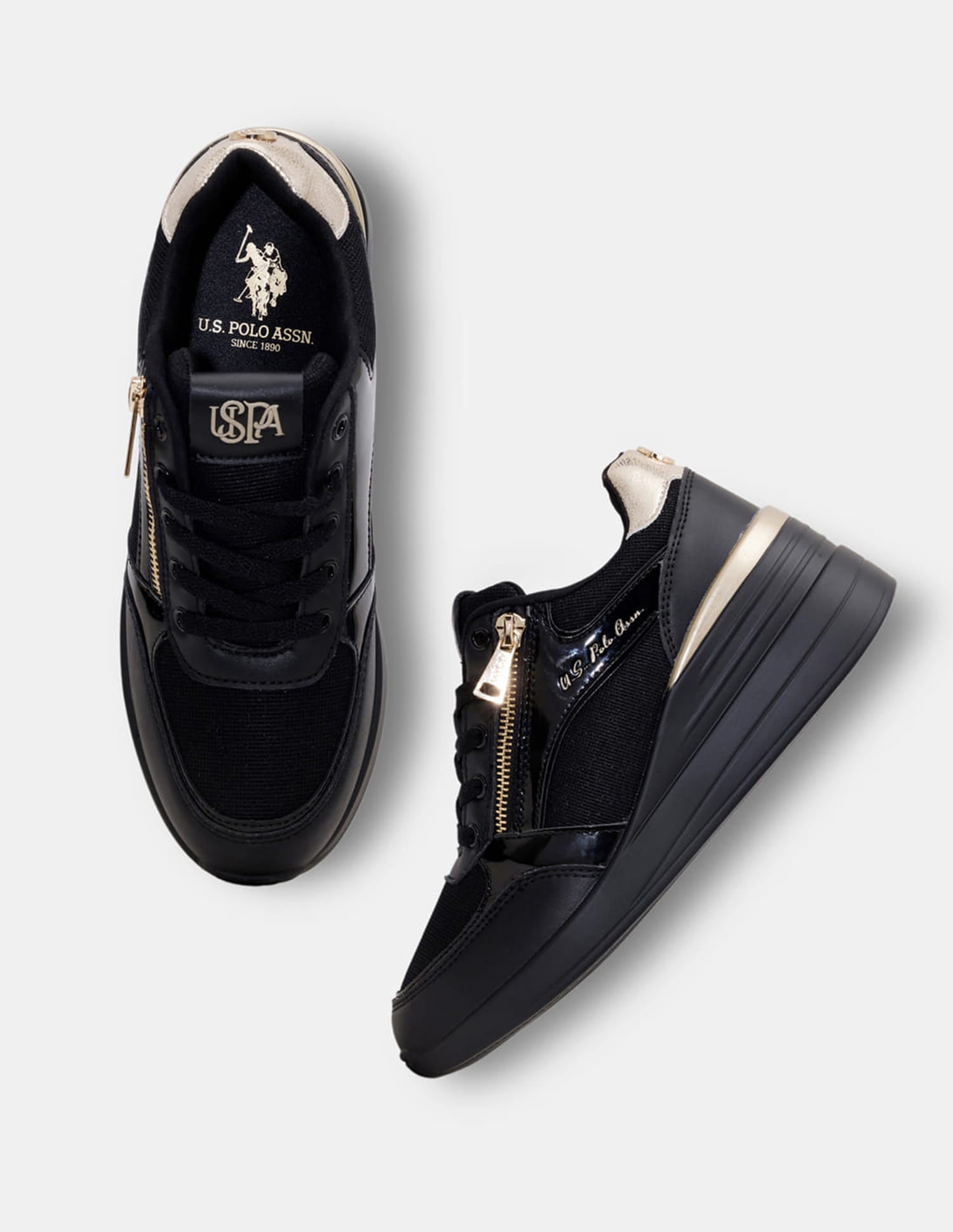 Liora 2.0 Light Weight Glitter Sneakers Black - U.S. Polo Assn. India | Large