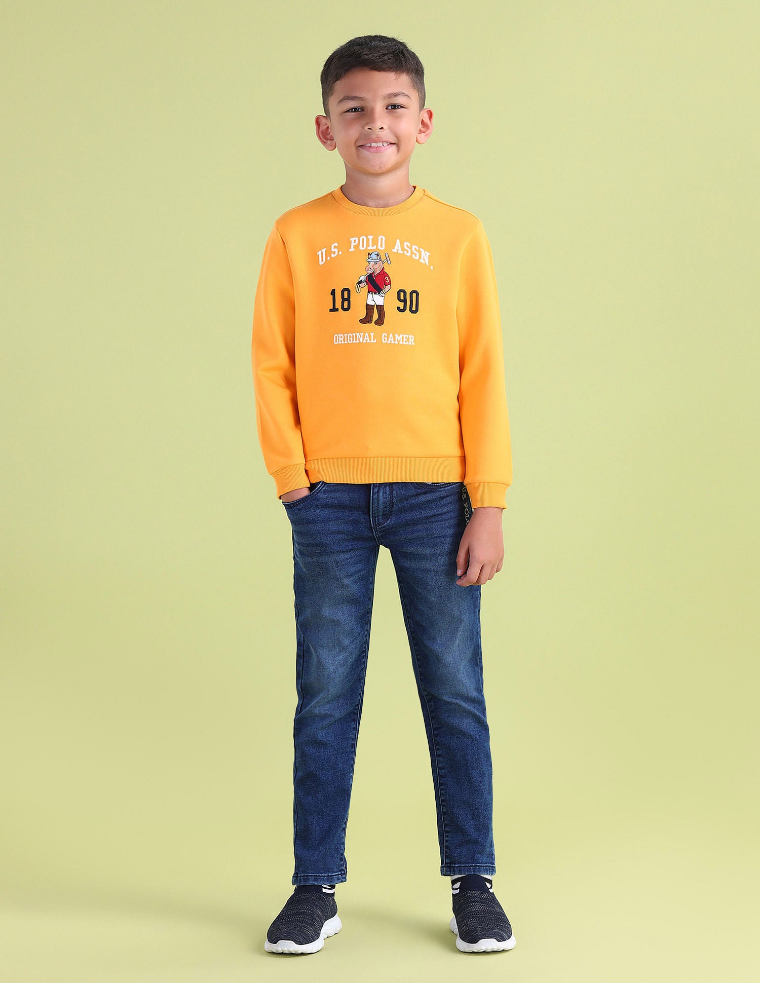 Boys Brand Embroidered Sweatshirt Tawny Port - U.S. POLO ASSN. | Large