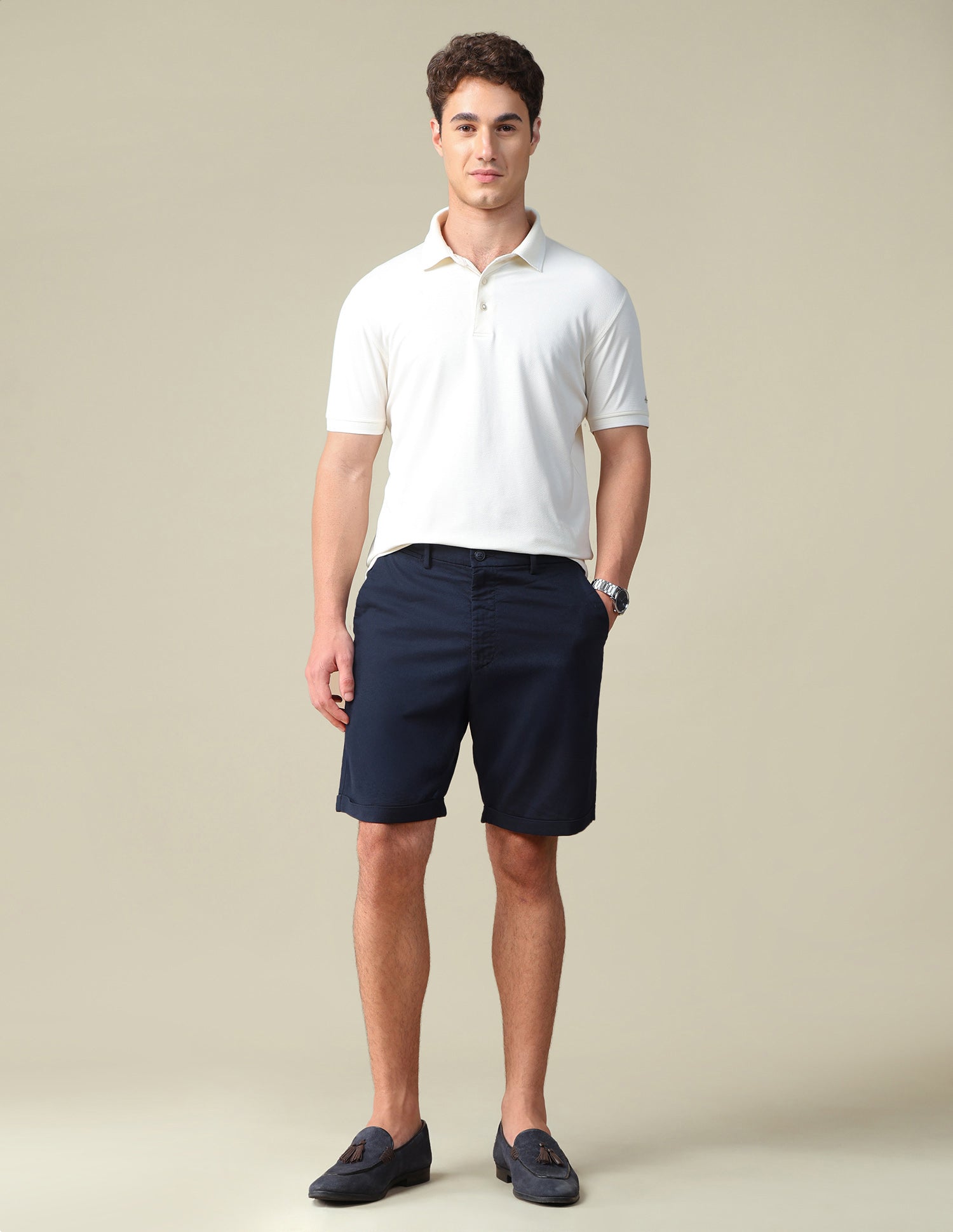 Mid Rise Slim Fit Shorts Navy - U.S. Polo Assn. India | Large