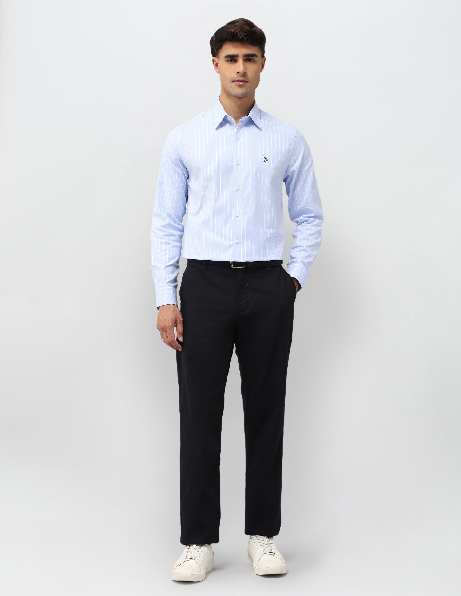 Tailored Fit Vertical Striped Shirt Blue - U.S. POLO ASSN. | Large