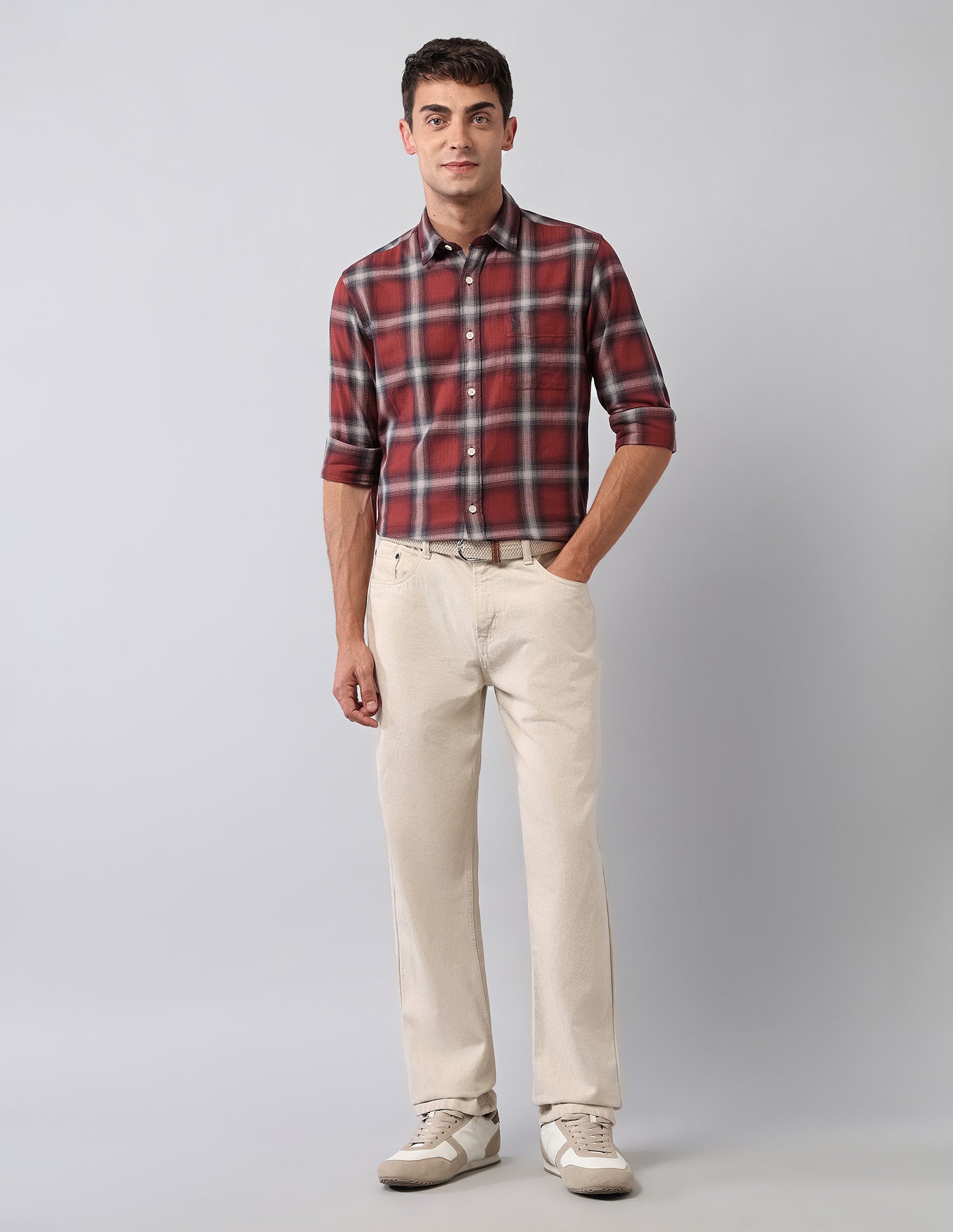 Pure Cotton Plaid Checked Shirt Red - U.S. Polo Assn. India | Large