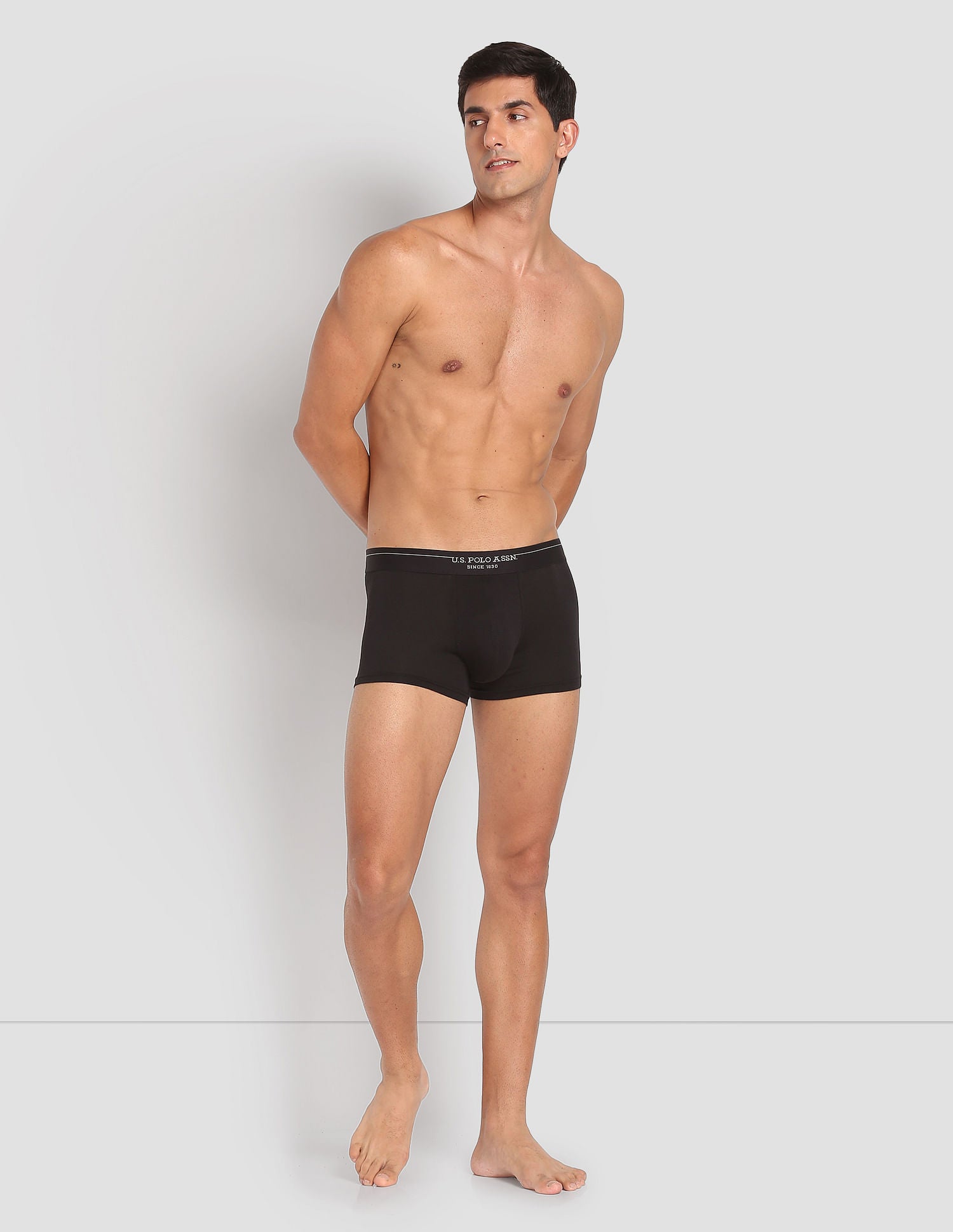Modal Cotton Stretch Antibacterial PT003 Premium Trunks - Pack Of 1 Black - U.S. POLO ASSN. | Large