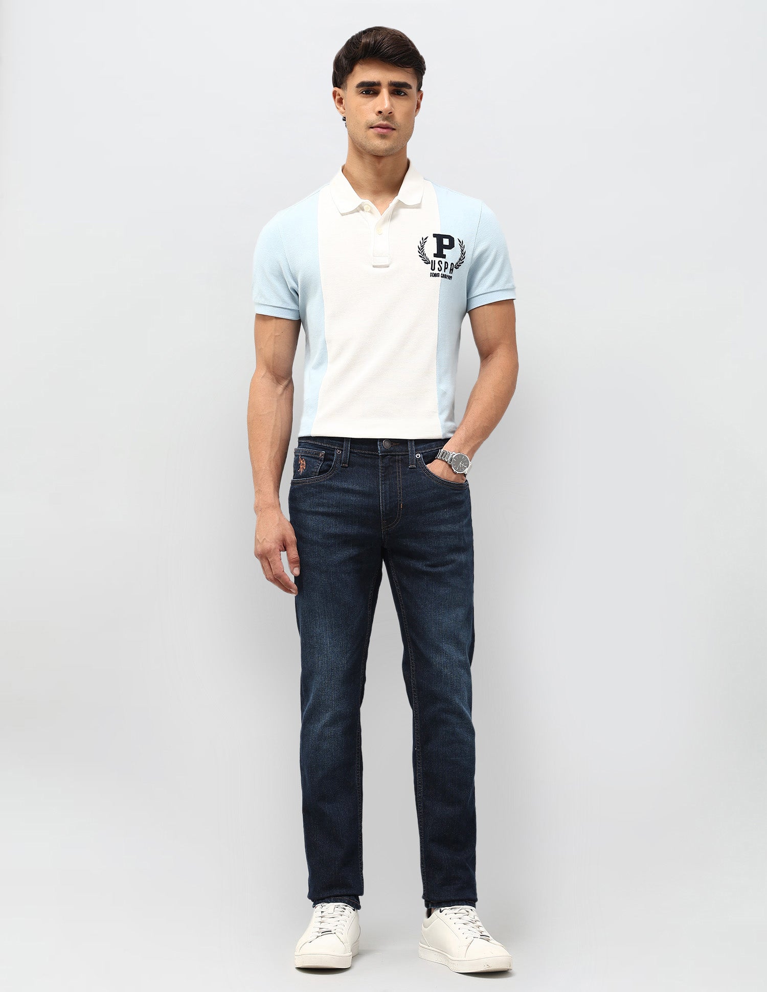 Regallo Skinny Fit Blue Jeans Dark Wash - U.S. POLO ASSN. | Large