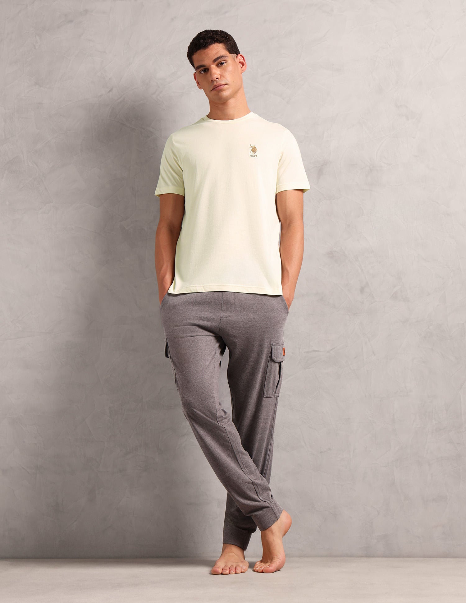 Pure Cotton Comfort Fit I633 Lounge T-Shirt - Pack Of 1 Off White - U.S. POLO ASSN. | Large