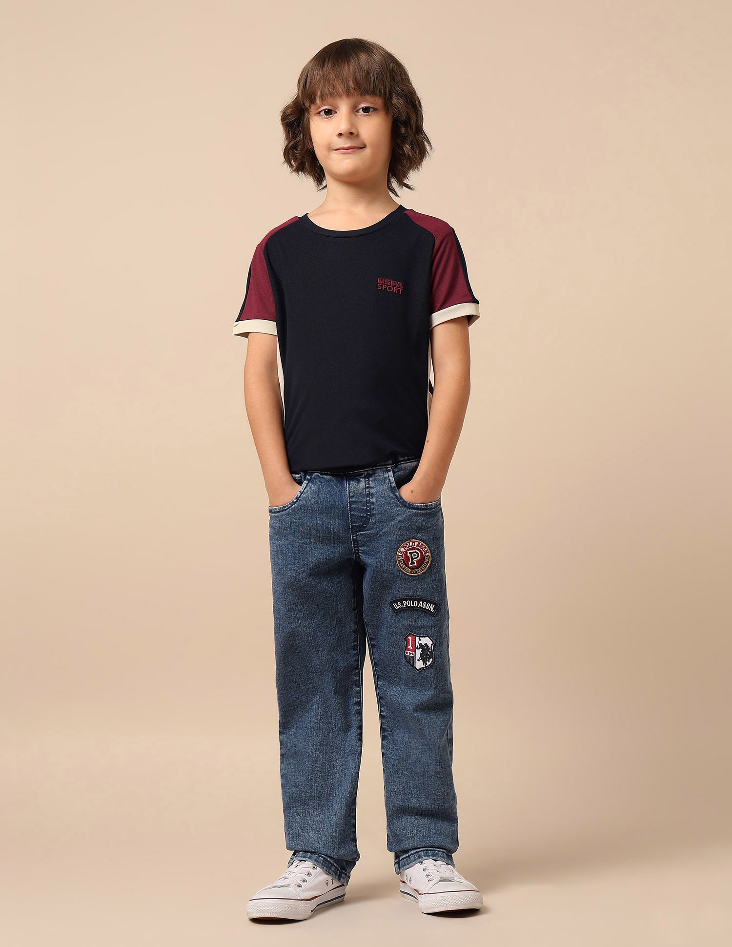 Boys Colourblocked Regular Fit T-Shirt Navy - U.S. POLO ASSN. | Large