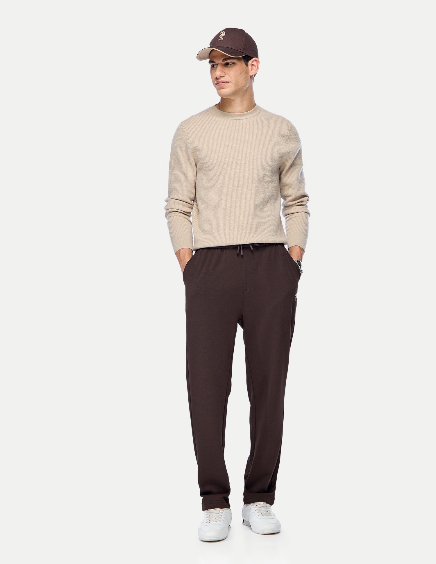 Solid Regular Fit Track Pants Brown - U.S. Polo Assn. India | Large