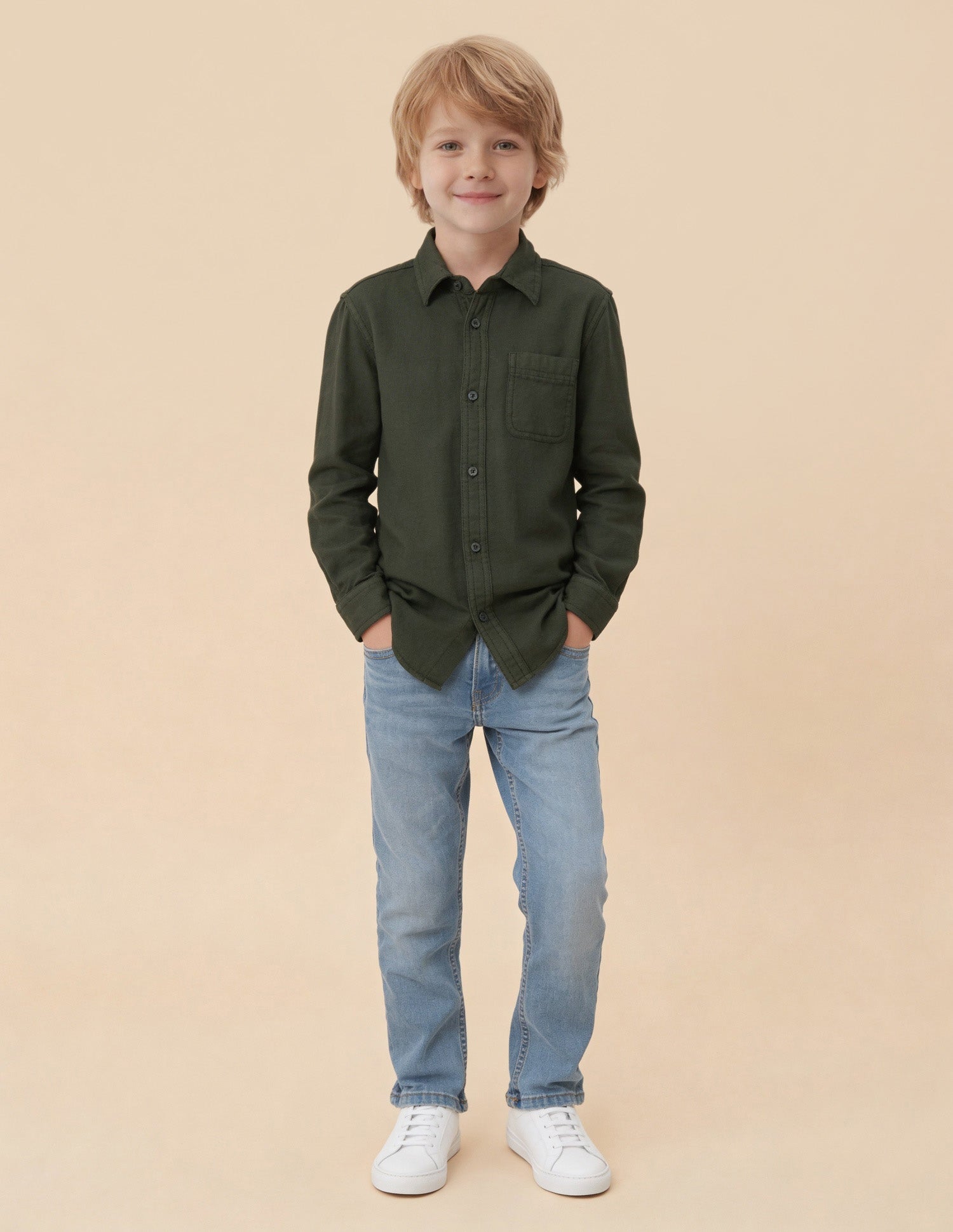 Solid Twill Shirt Olive - U.S. Polo Assn. India | Large