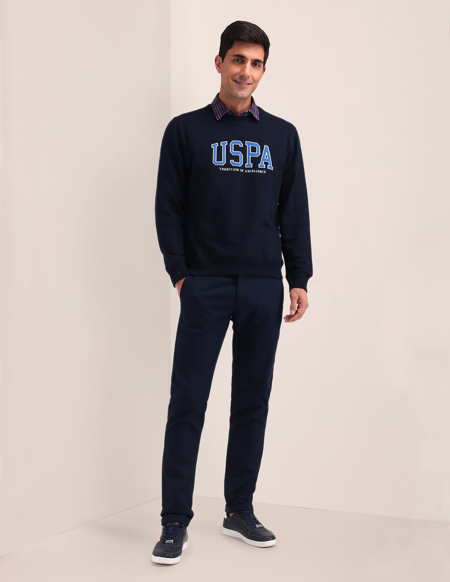 Brand Printed Regular Fit Sweatshirt Navy - U.S. POLO ASSN. | Large