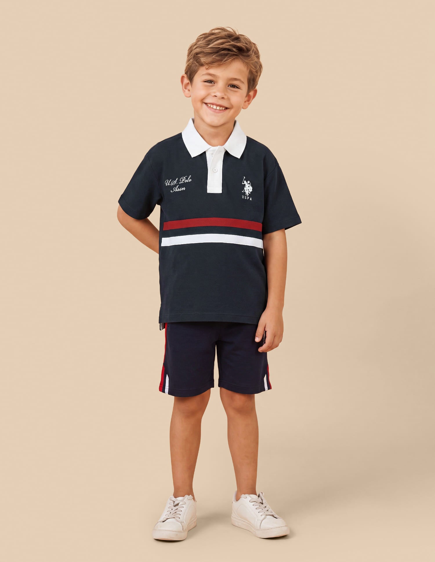 Solid Oversized Fit Polo Shirt Blue - U.S. Polo Assn. India | Large