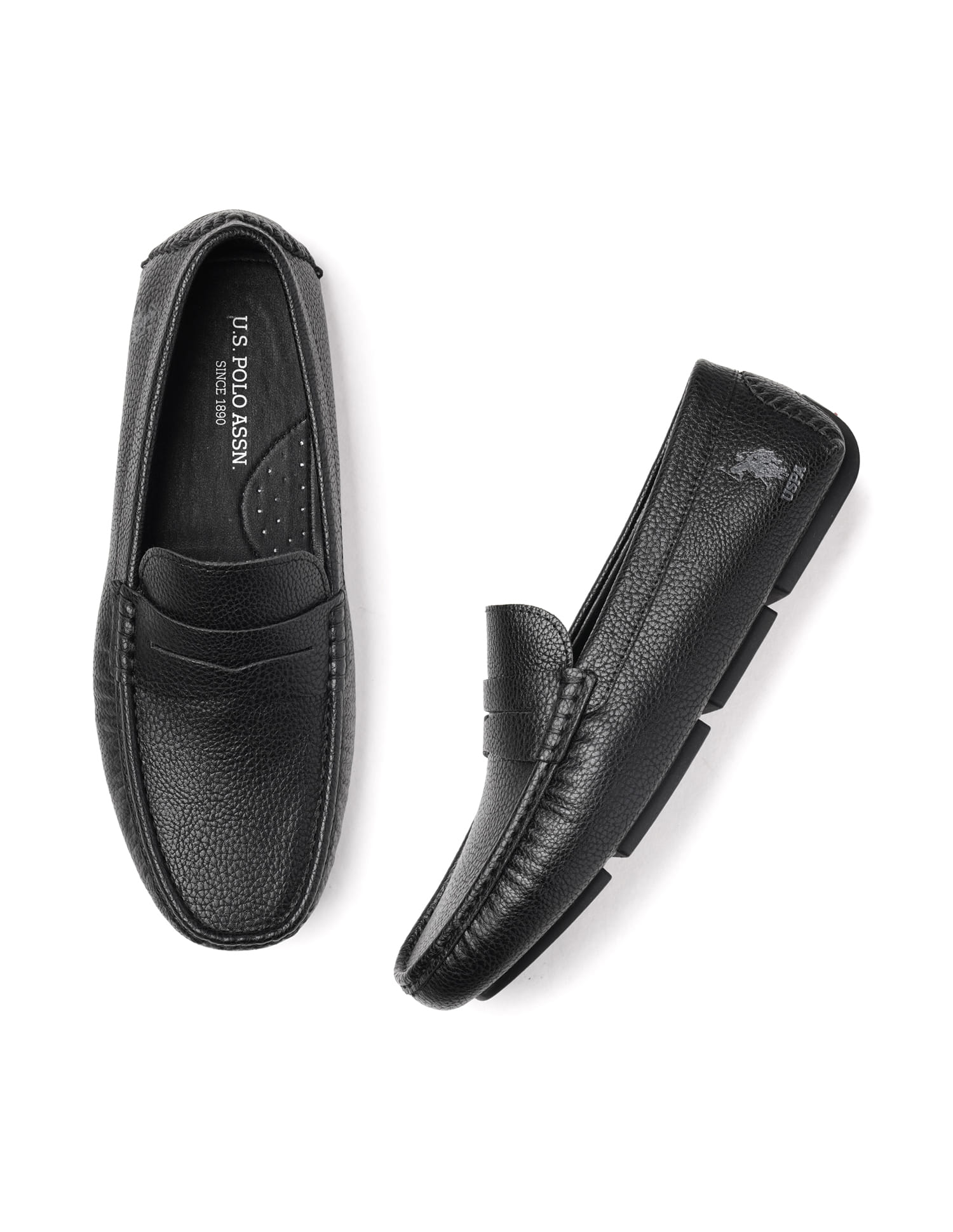 Men Kiger Textured Loafer Black - U.S. Polo Assn. India | Large