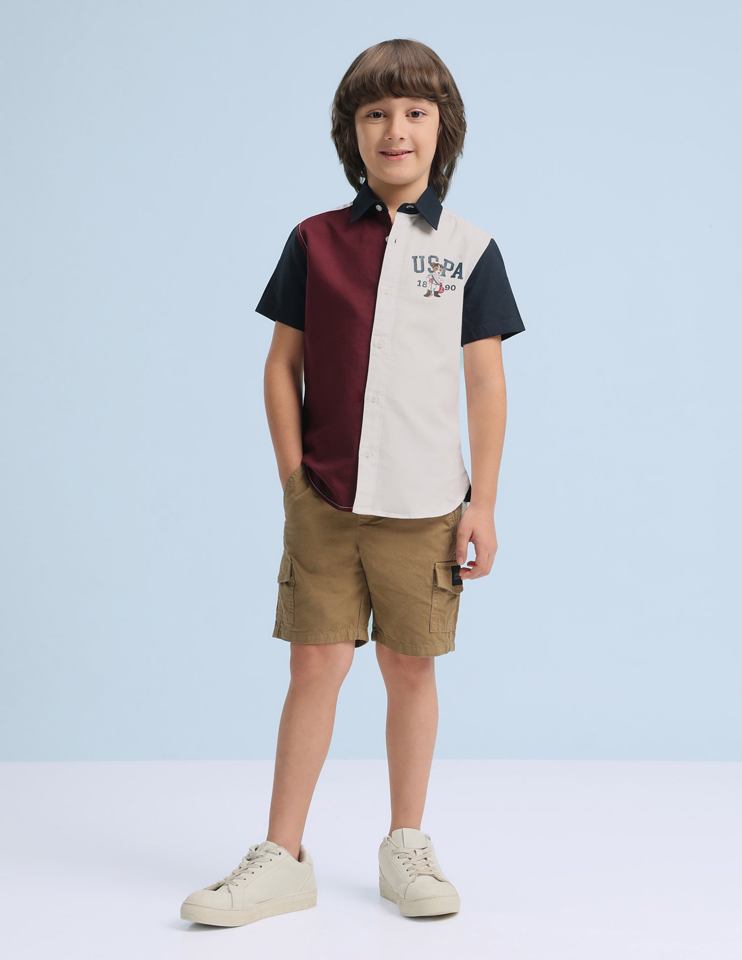 Colourblocked Oxford Shirt Maroon - U.S. Polo Assn. India | Large