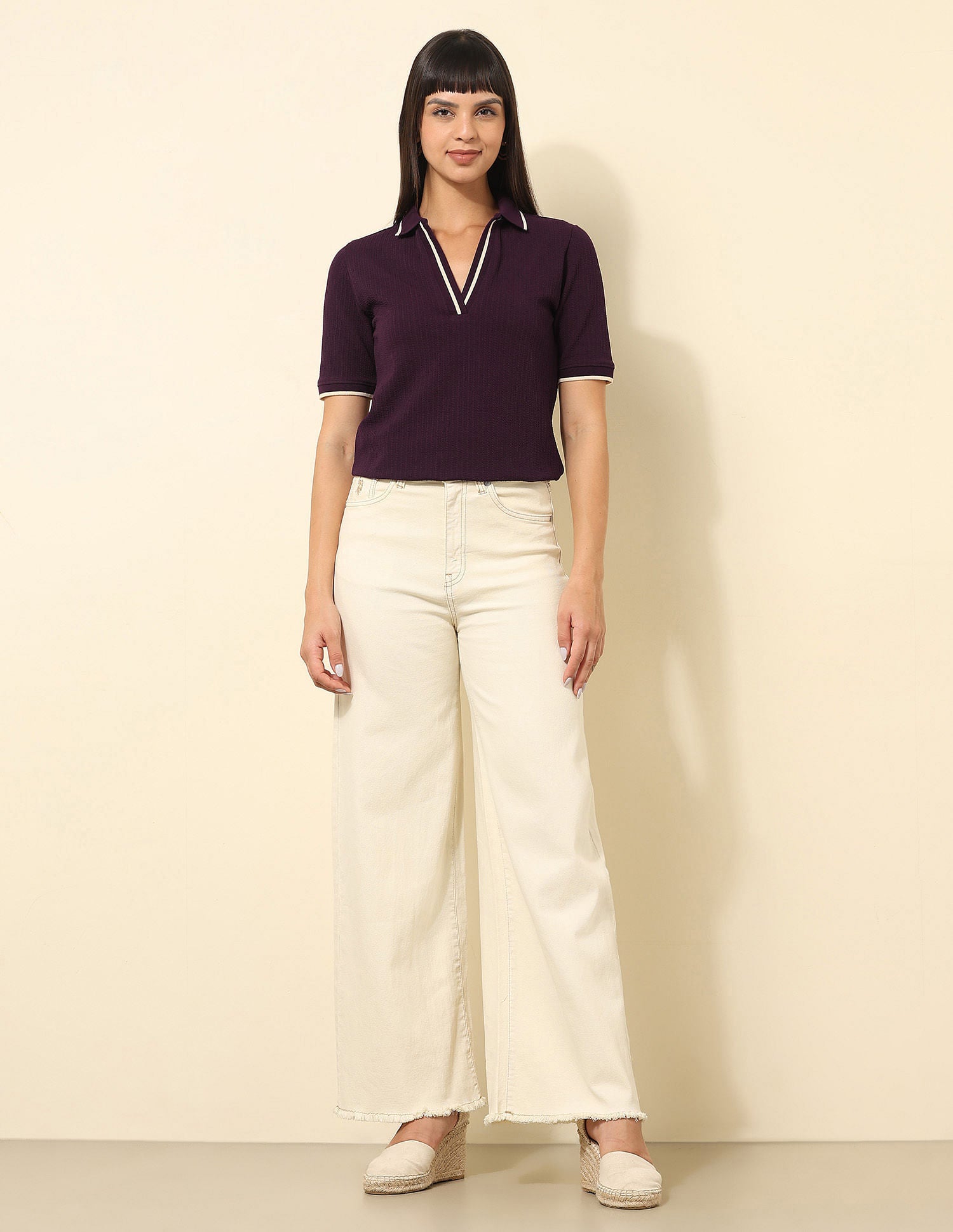 Regular Fit Solid Polo Shirt Wine - U.S. POLO ASSN. | Large