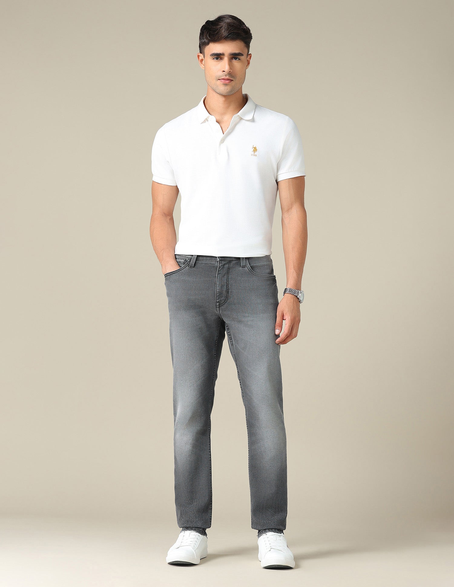 Brandon Slim Tapered Fit Black Jeans Black - U.S. POLO ASSN. | Large