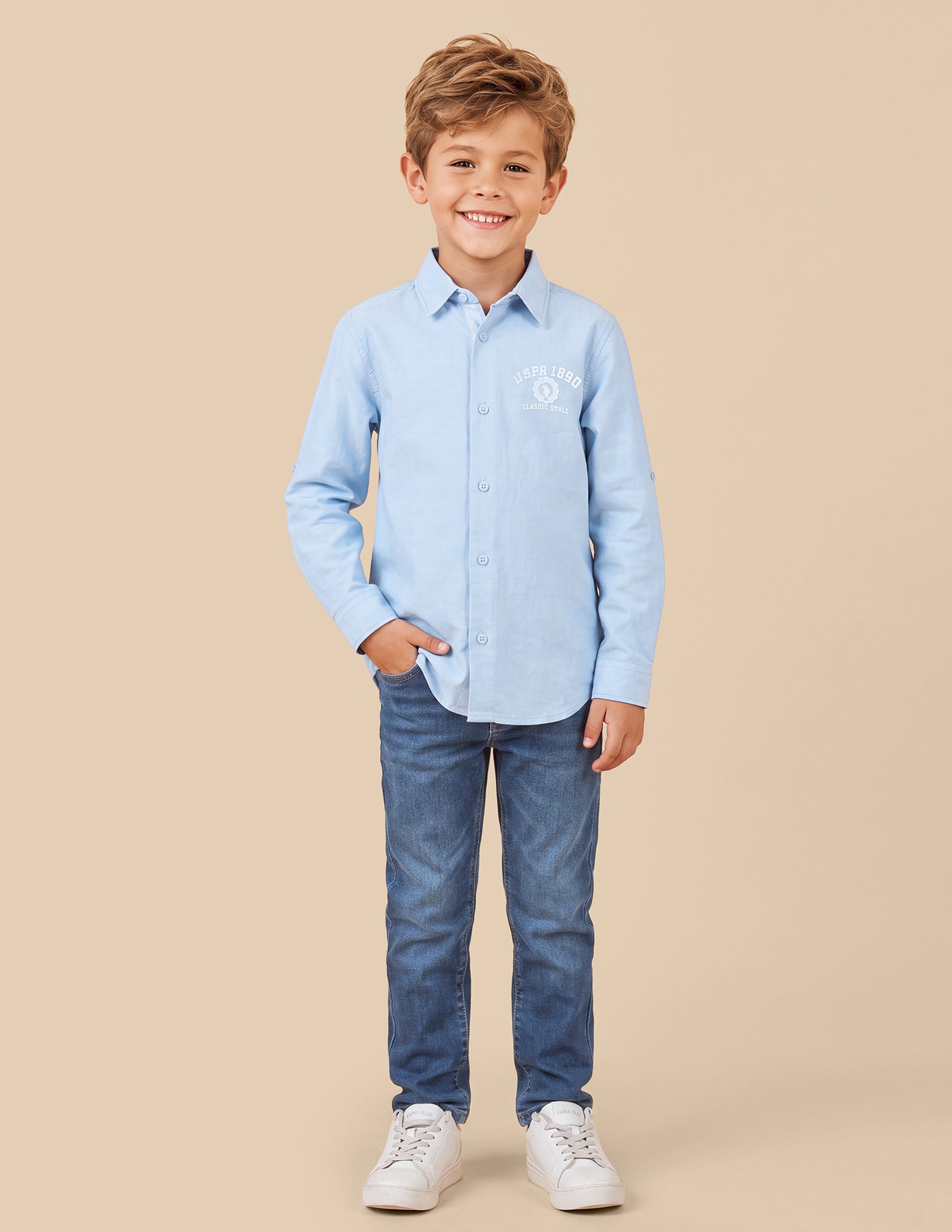 Oxford Regular Fit Shirt Light Blue - U.S. Polo Assn. India | Large