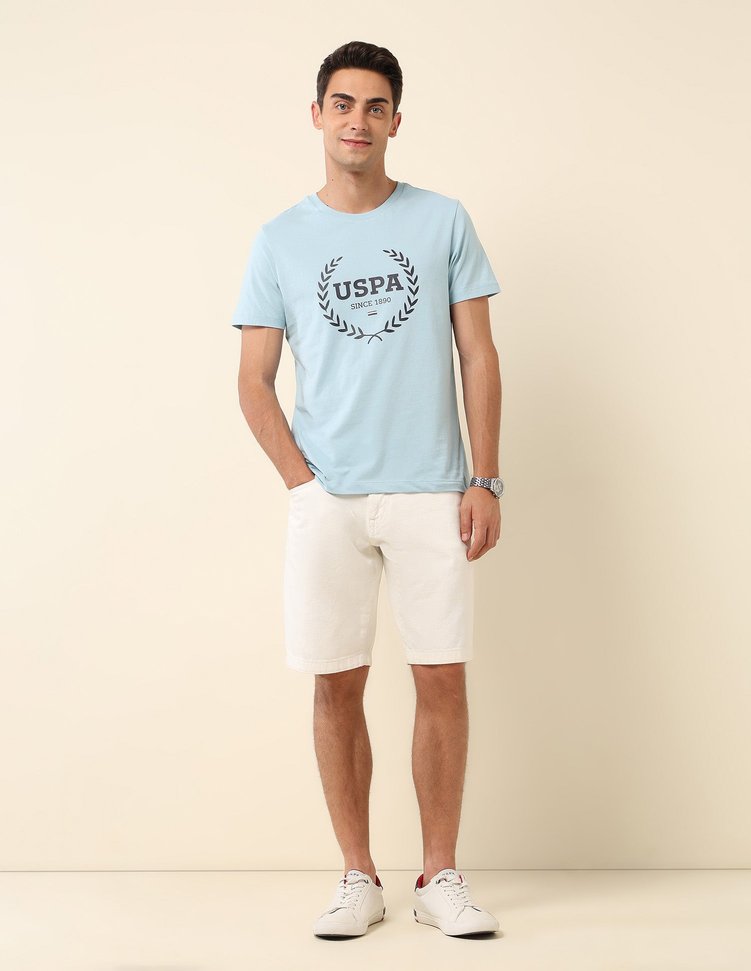 Brand Printed Slim Fit T-Shirt Blue - U.S. POLO ASSN. | Large