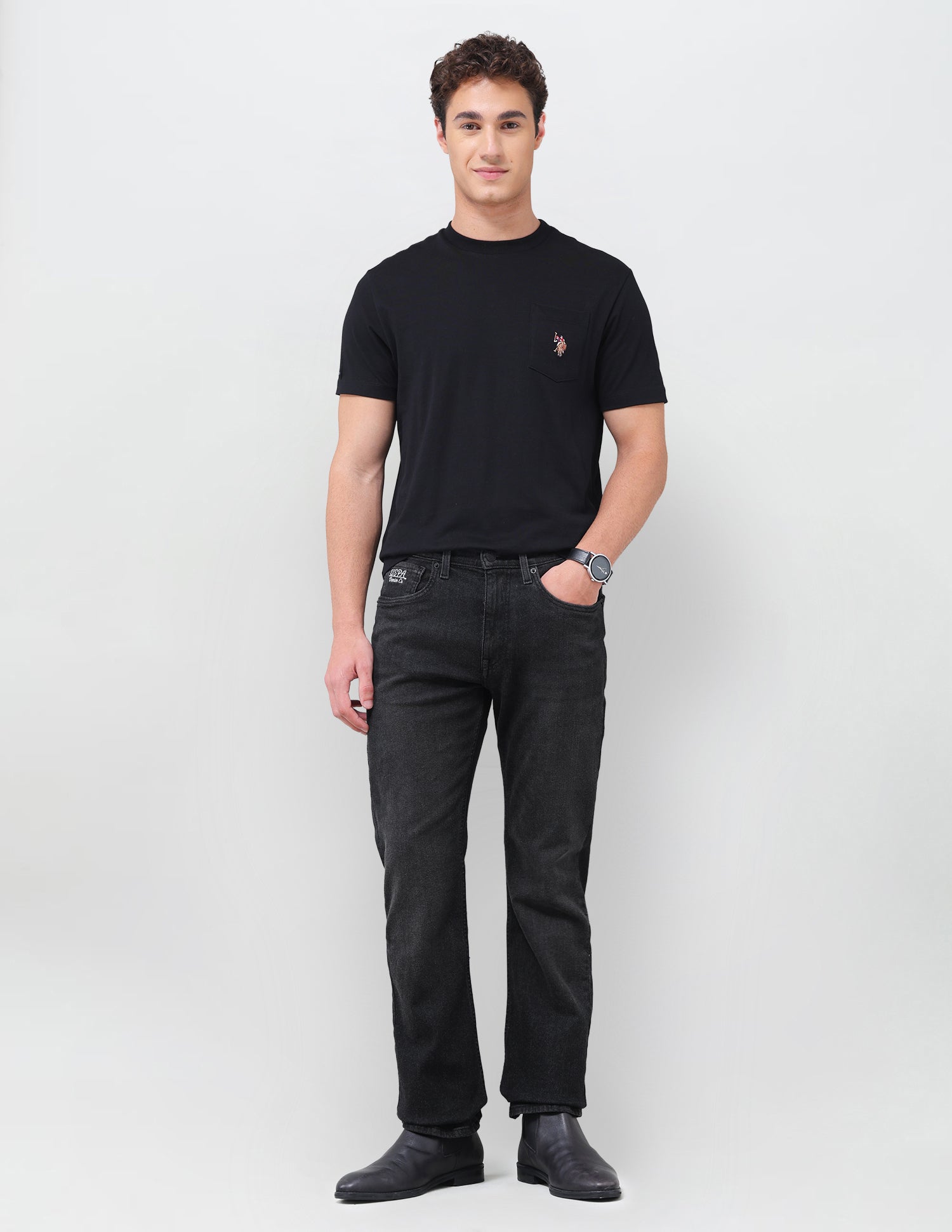 Connor Bootcut Fit Black Jeans Black - U.S. Polo Assn. India | Large