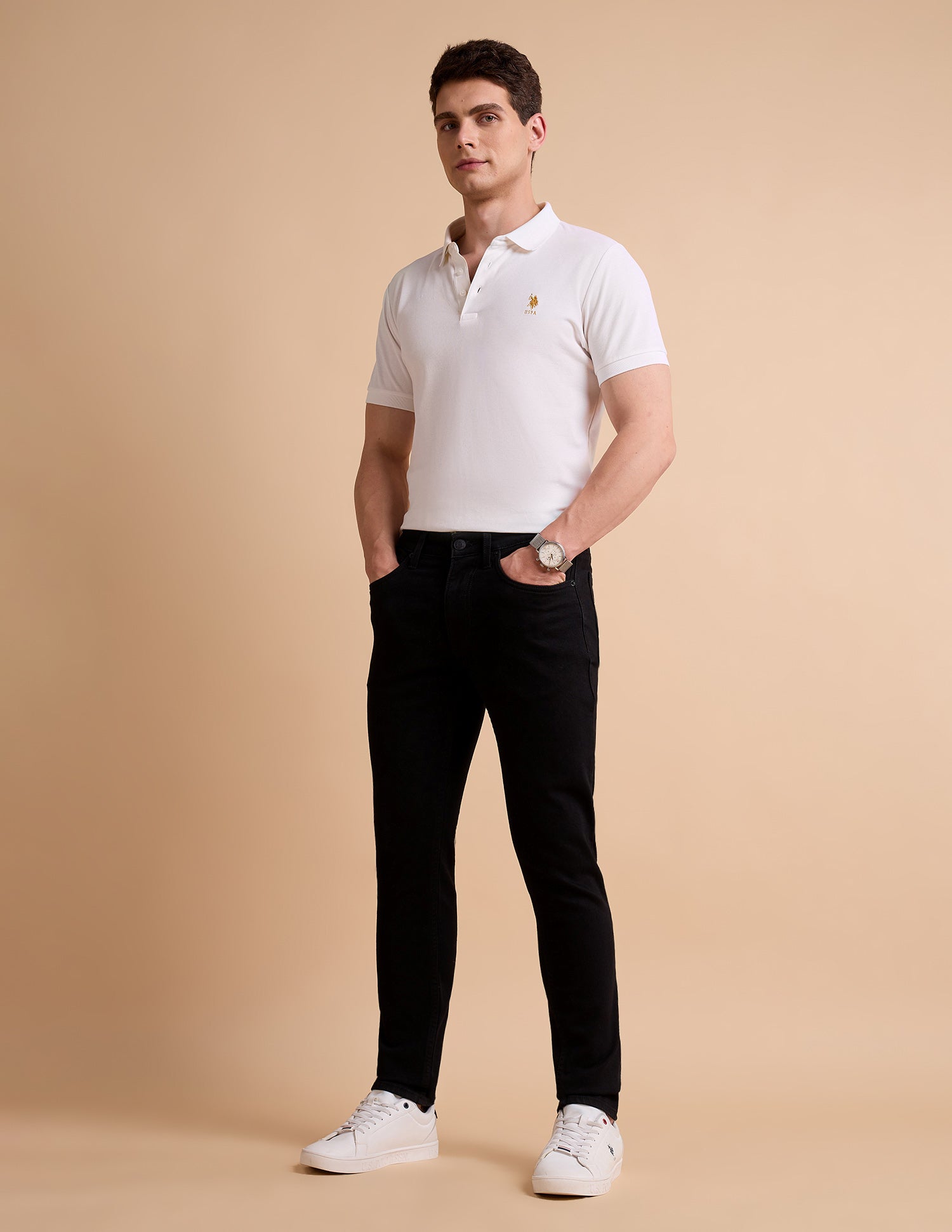 Brandon Slim Tapered Fit Black Jeans Black - U.S. POLO ASSN. | Large