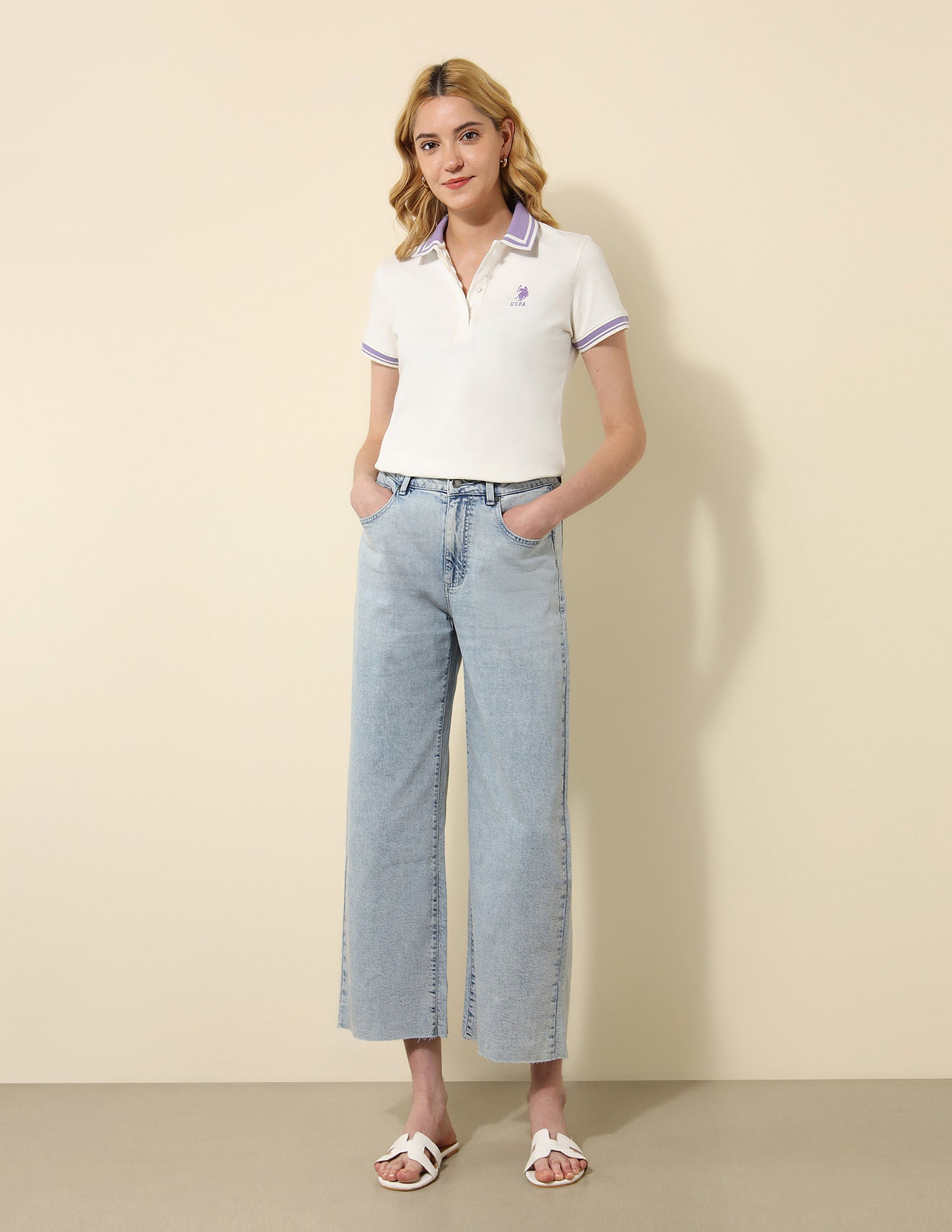 High Rise Straight Fit Jeans Blue - U.S. POLO ASSN. | Large