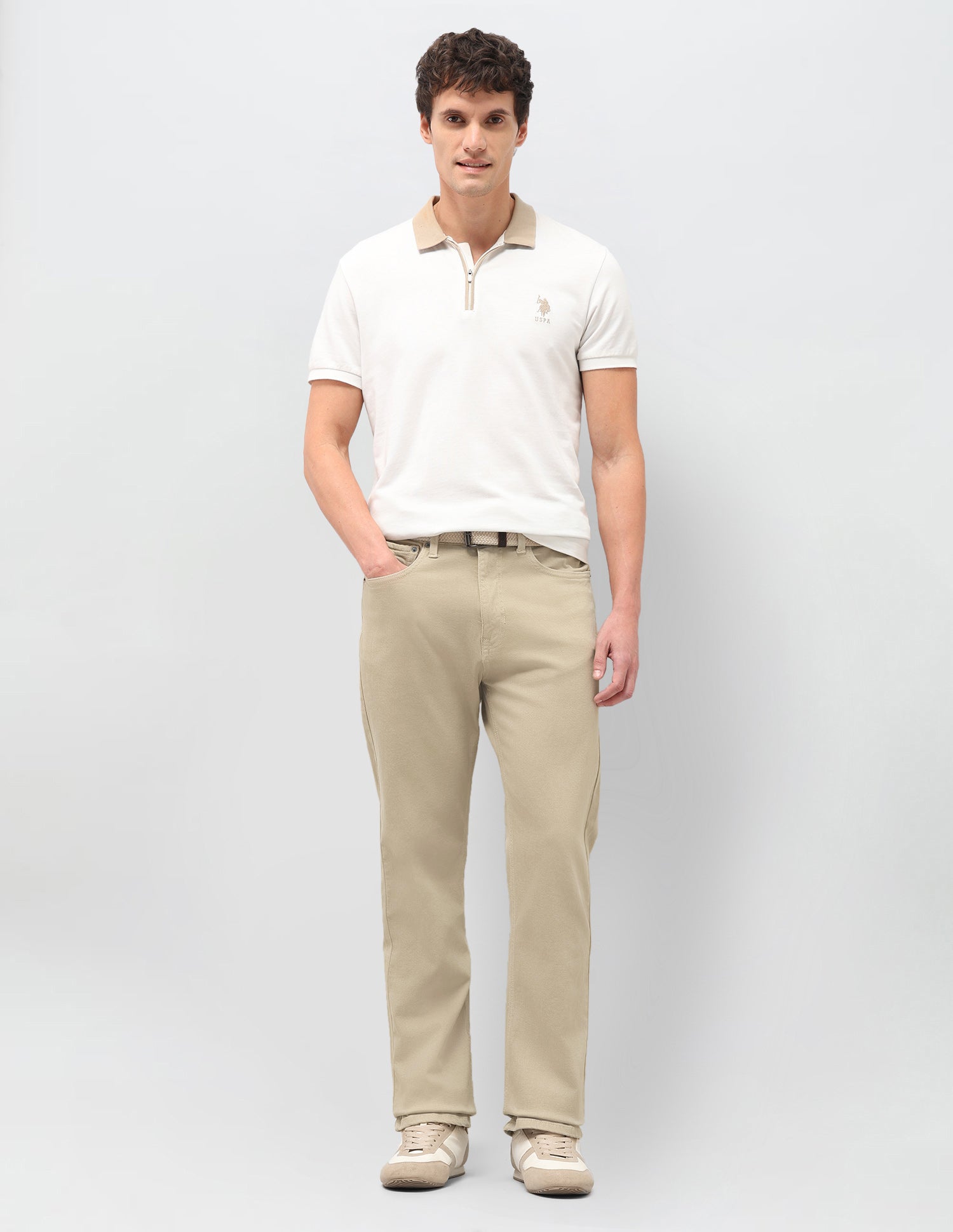 Connor Bootcut Fit Beige Jeans Beige - U.S. Polo Assn. India | Large