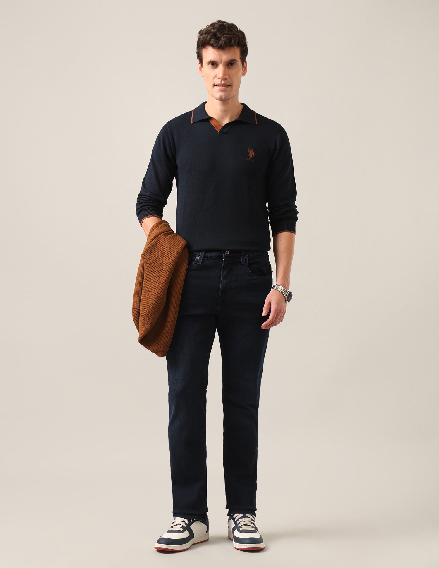 Harold Slim Straight Fit Blue Jeans Dark Blue - U.S. Polo Assn. India | Large