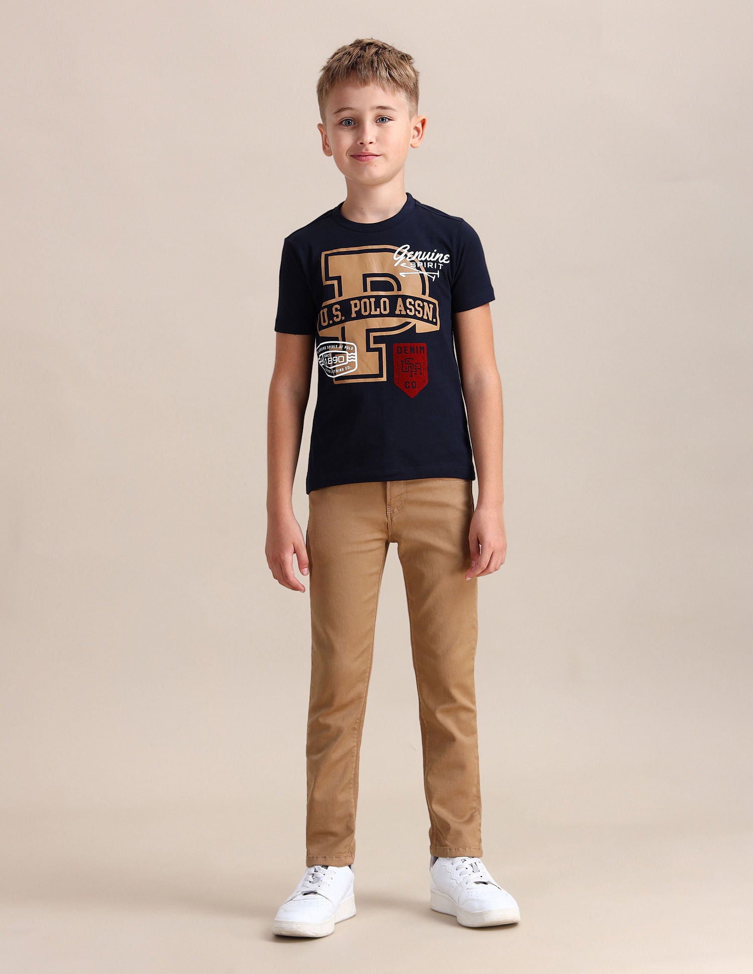 Boys Brand Print Regular Fit T-shirt Navy - U.S. POLO ASSN. | Large