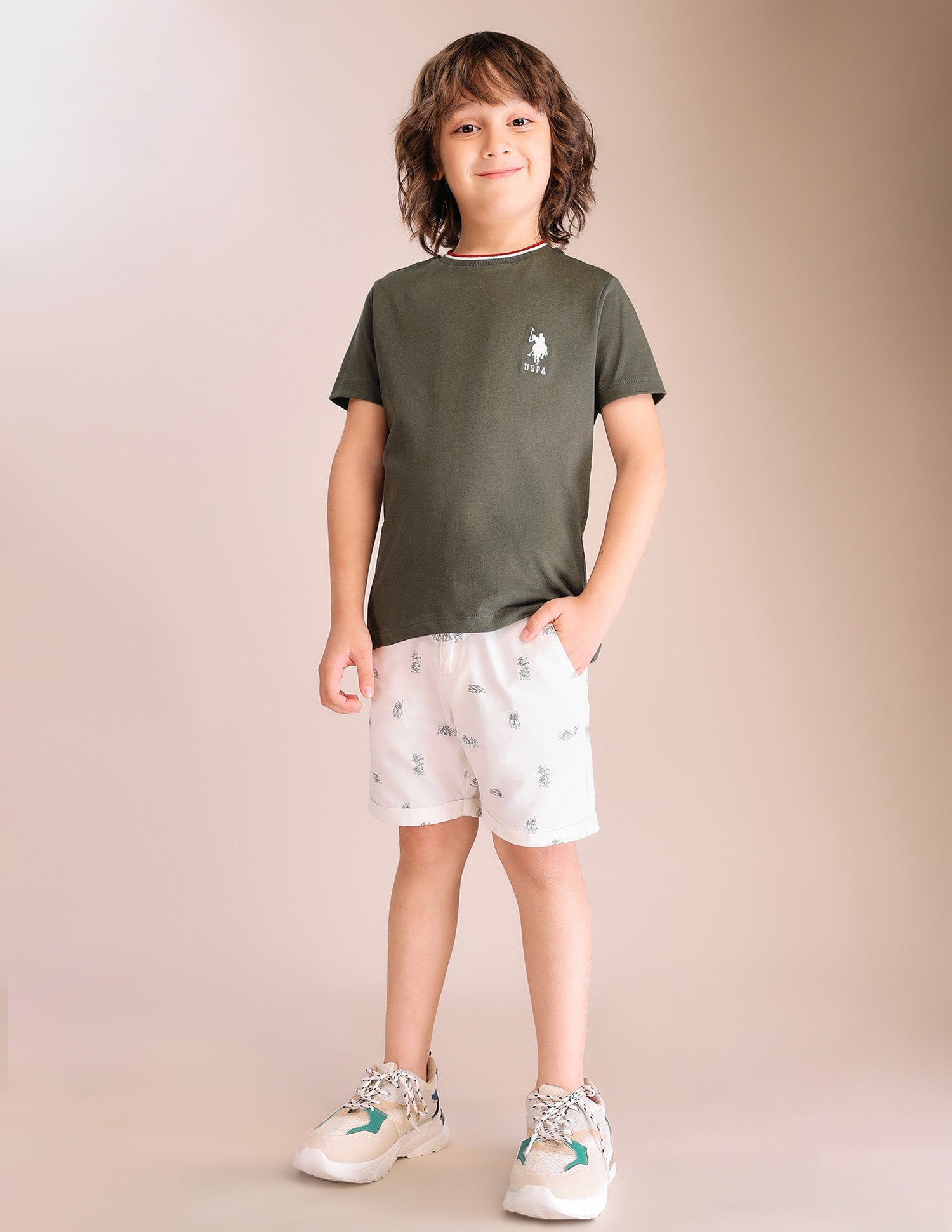 Boys Regular Fit Pure Cotton T-Shirt Green - U.S. POLO ASSN. | Large