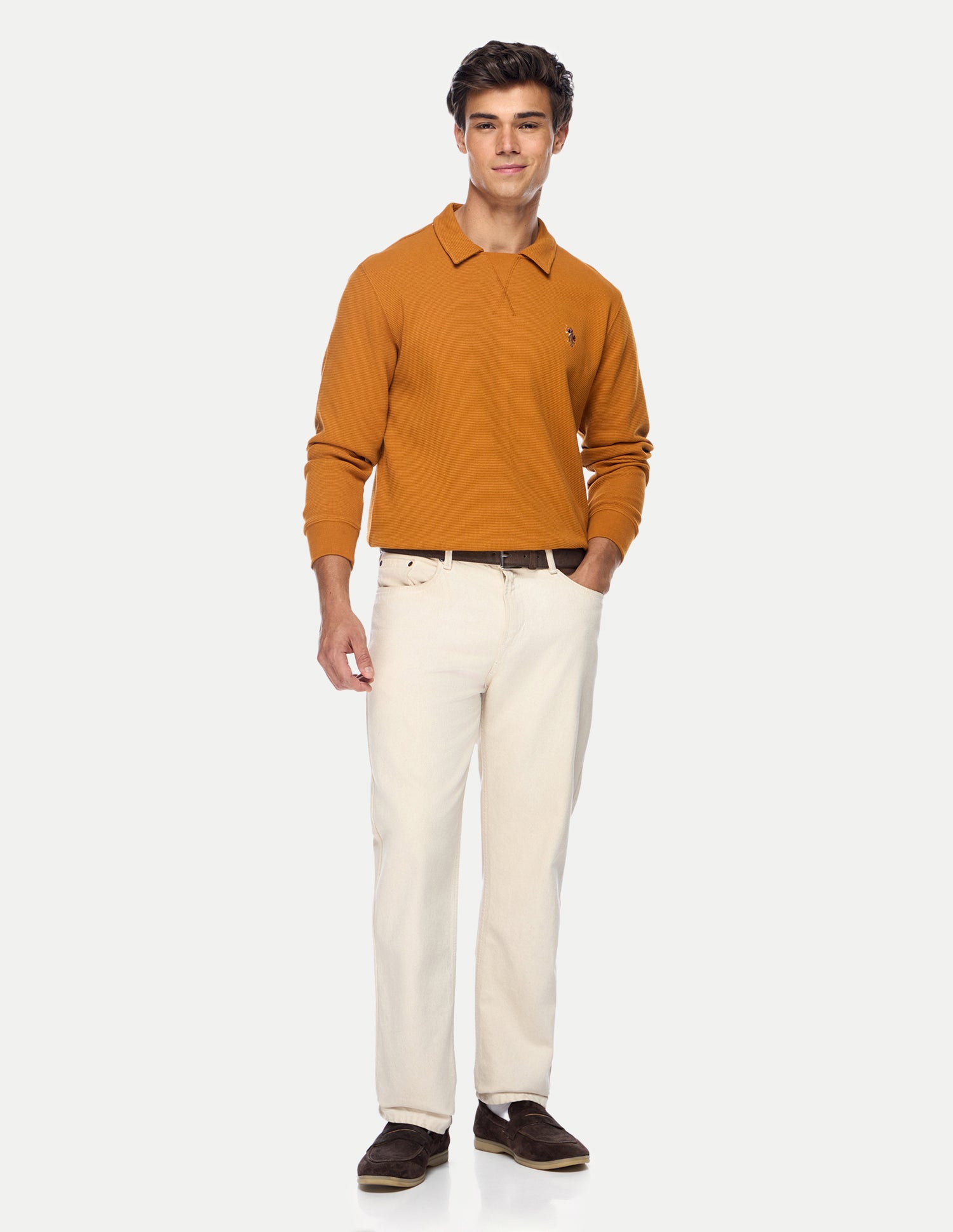 Solid Relaxed Fit Sweatshirt Orange - U.S. Polo Assn. India | Large