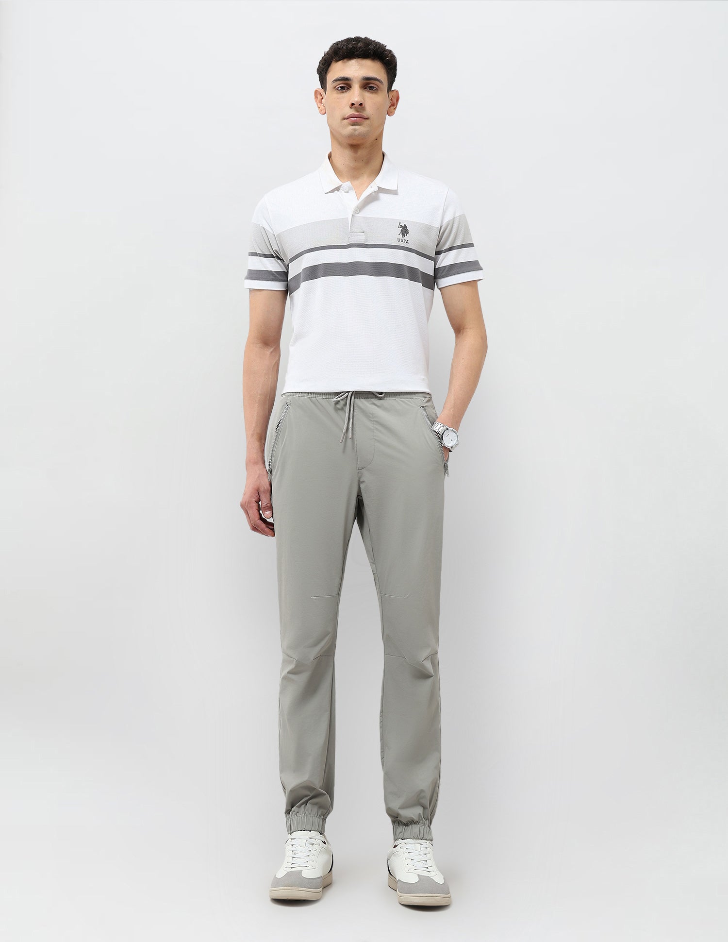Mid Rise Relaxed Fit Joggers Grey - U.S. Polo Assn. India | Large