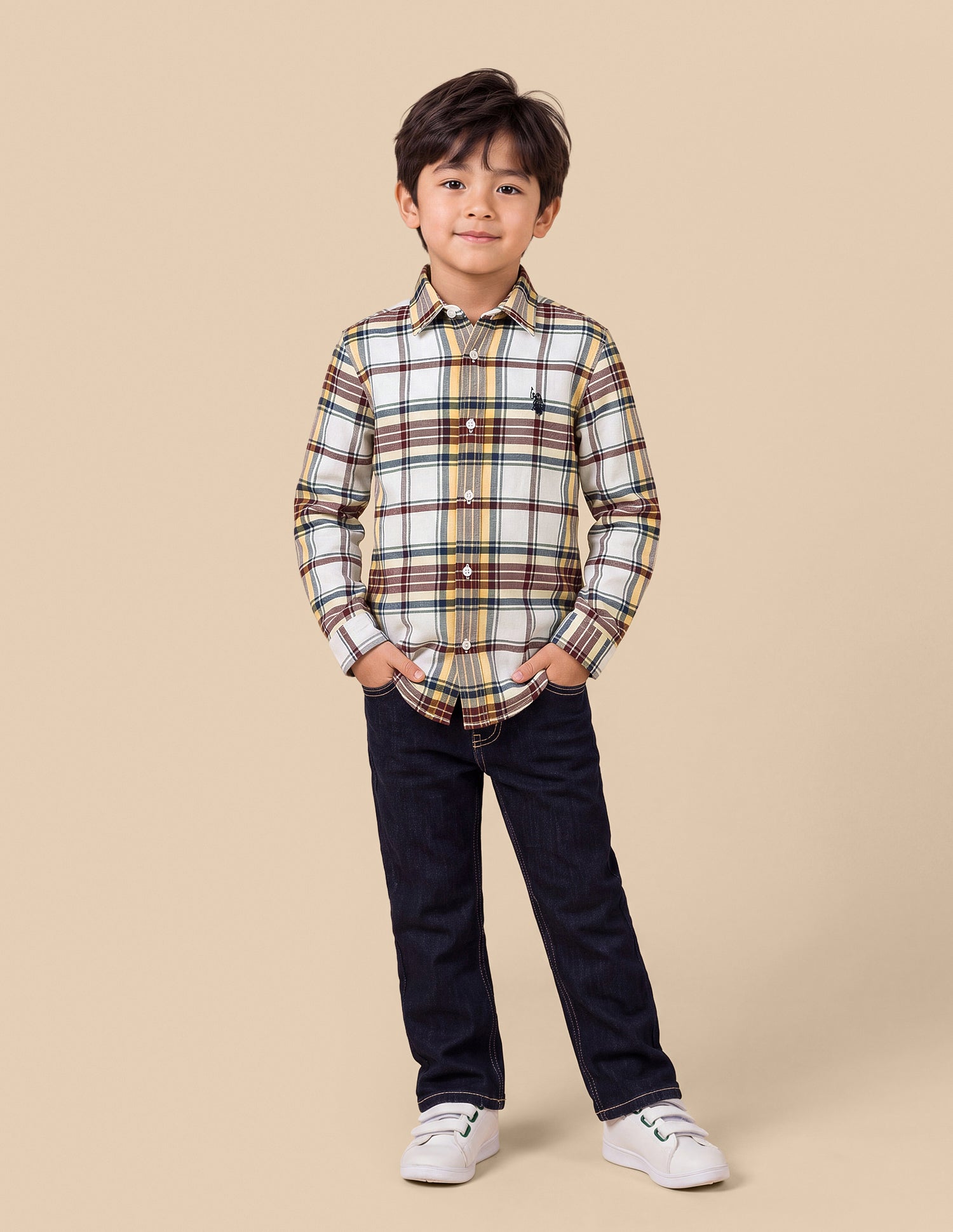 Plaid Checked Twill Shirt Yellow - U.S. Polo Assn. India | Large
