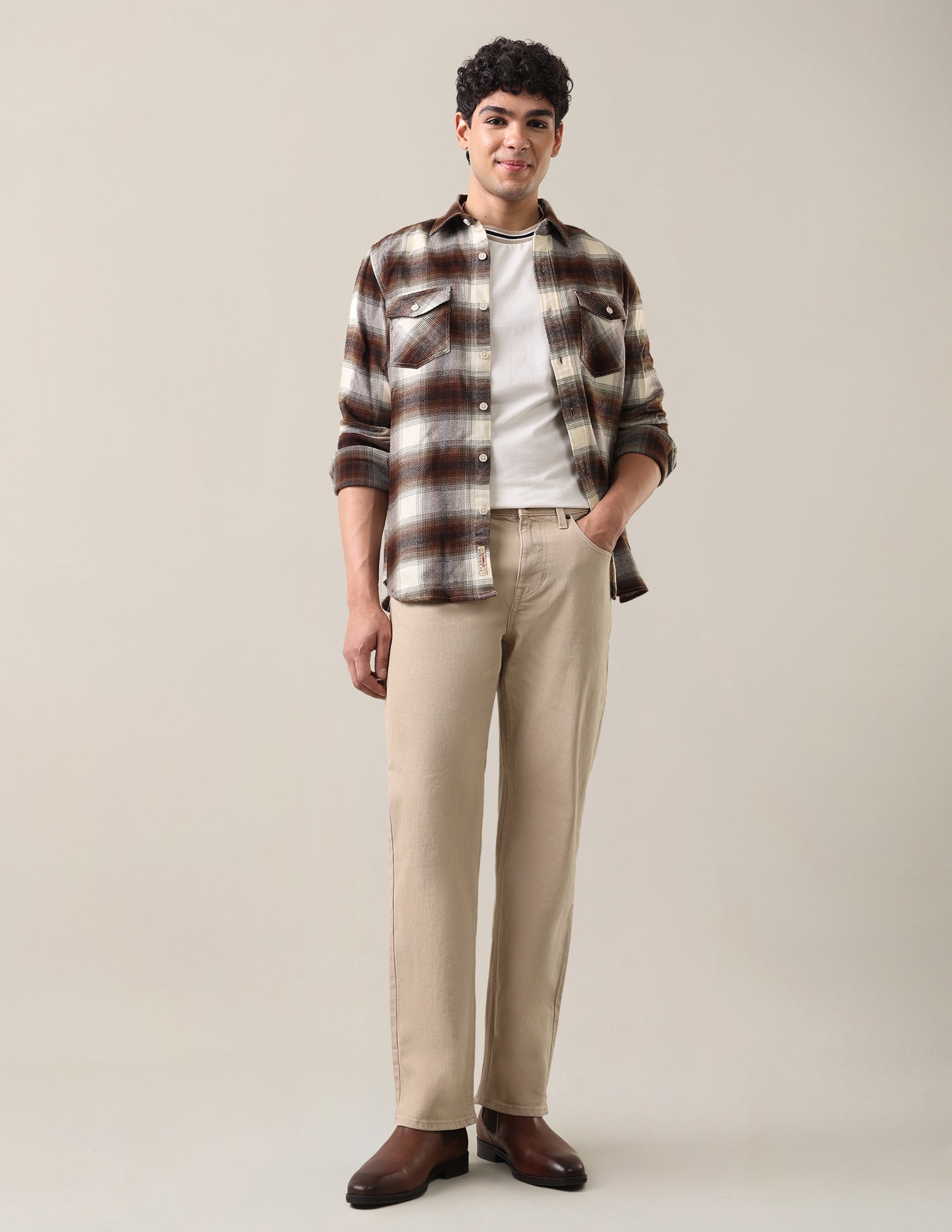 Shawn Relaxed Fit Beige Jeans Beige - U.S. Polo Assn. India | Large