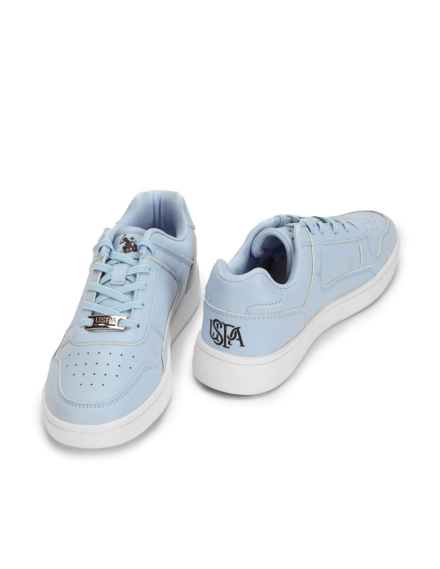 Women Solid Perforated Bella Sneakers Light Blue - U.S. Polo Assn. India | Large
